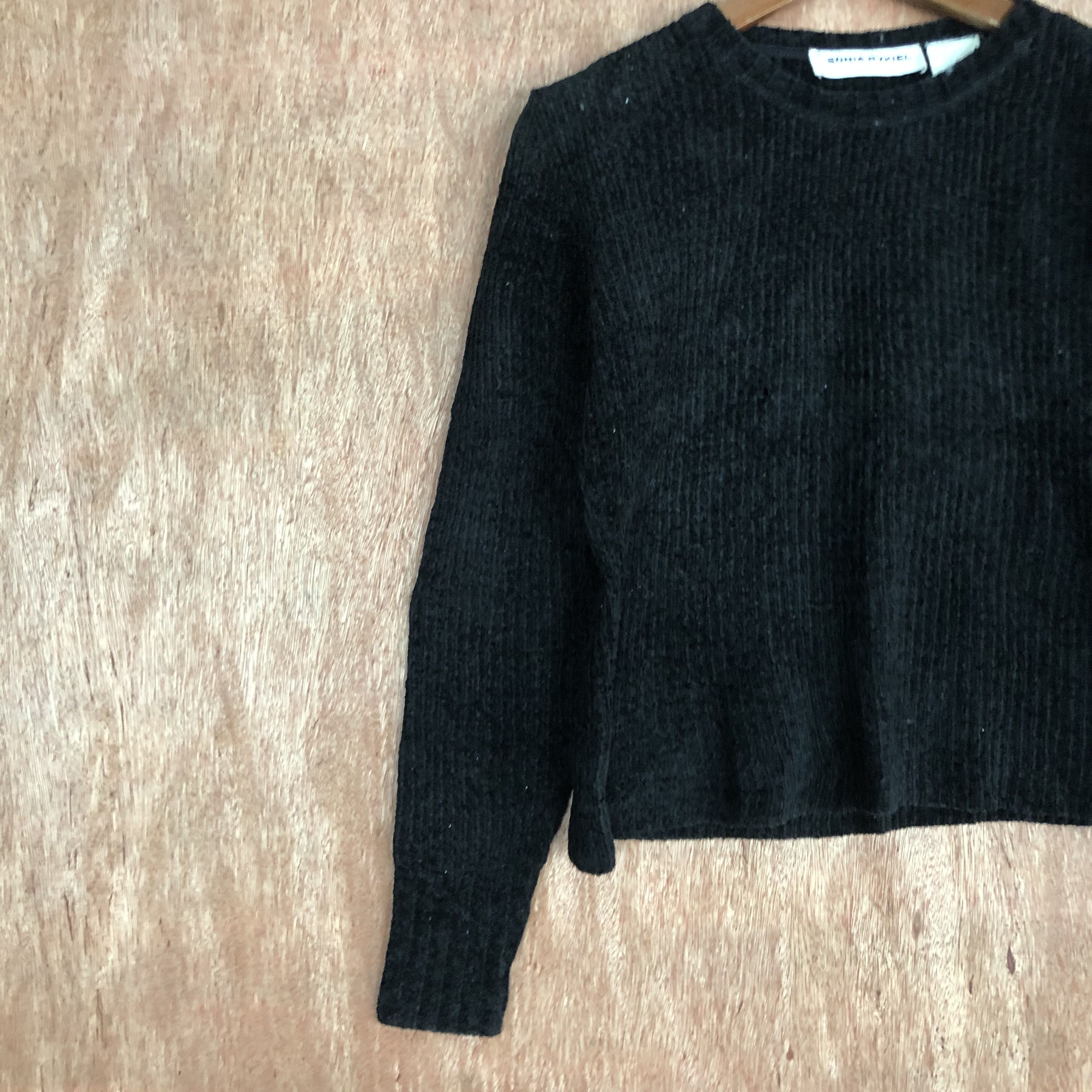 Sonia Rykiel DL Sonia Rykiel Paris Black crop top Knitwear #c466 Size M / US 6-8 / IT 42-44 - 7 Thumbnail
