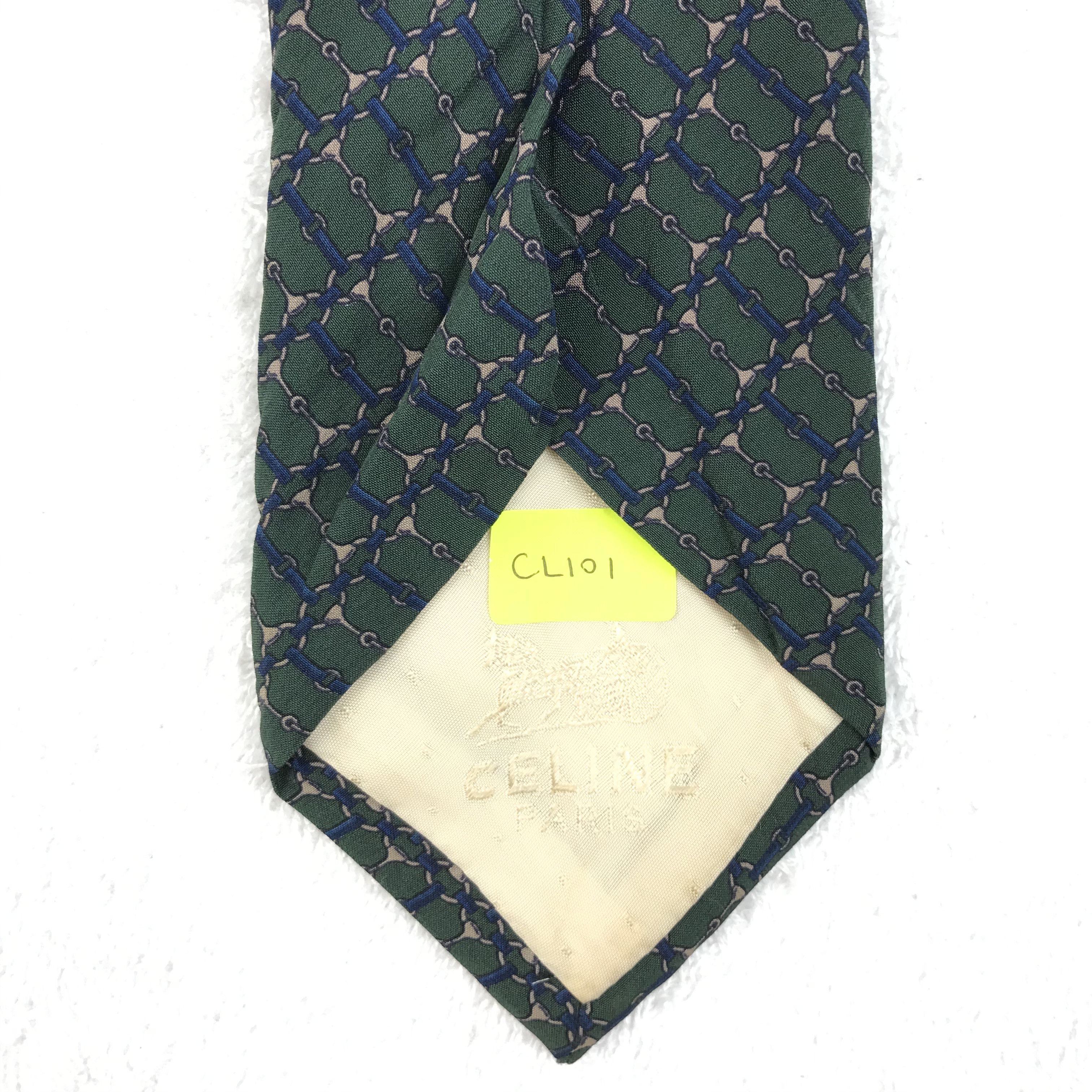 Celine × Designer × Vintage CI101 Vintage Celine Silk Necktie Monogram Style Size ONE SIZE - 12 Thumbnail