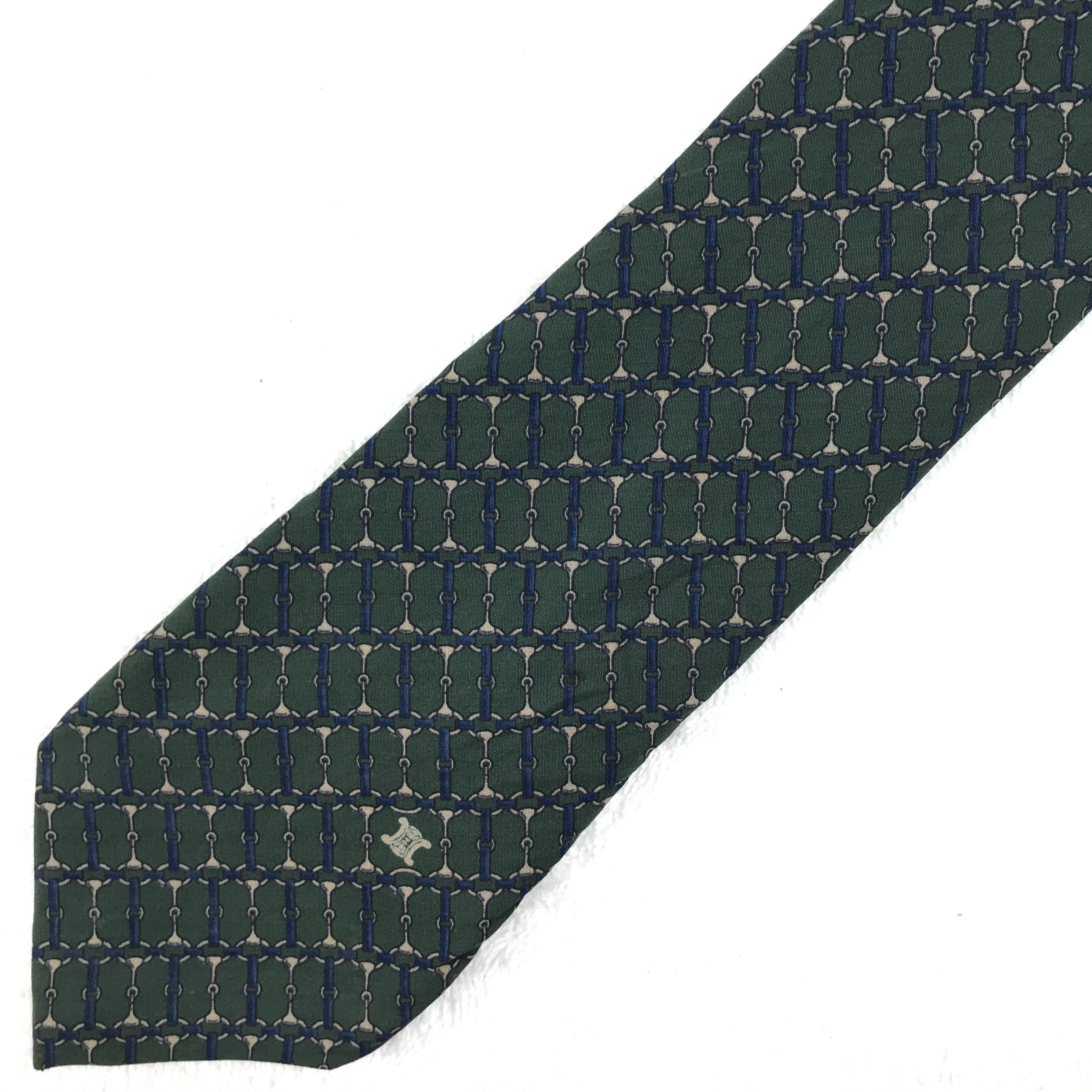 Celine × Designer × Vintage CI101 Vintage Celine Silk Necktie Monogram Style Size ONE SIZE - 8 Thumbnail