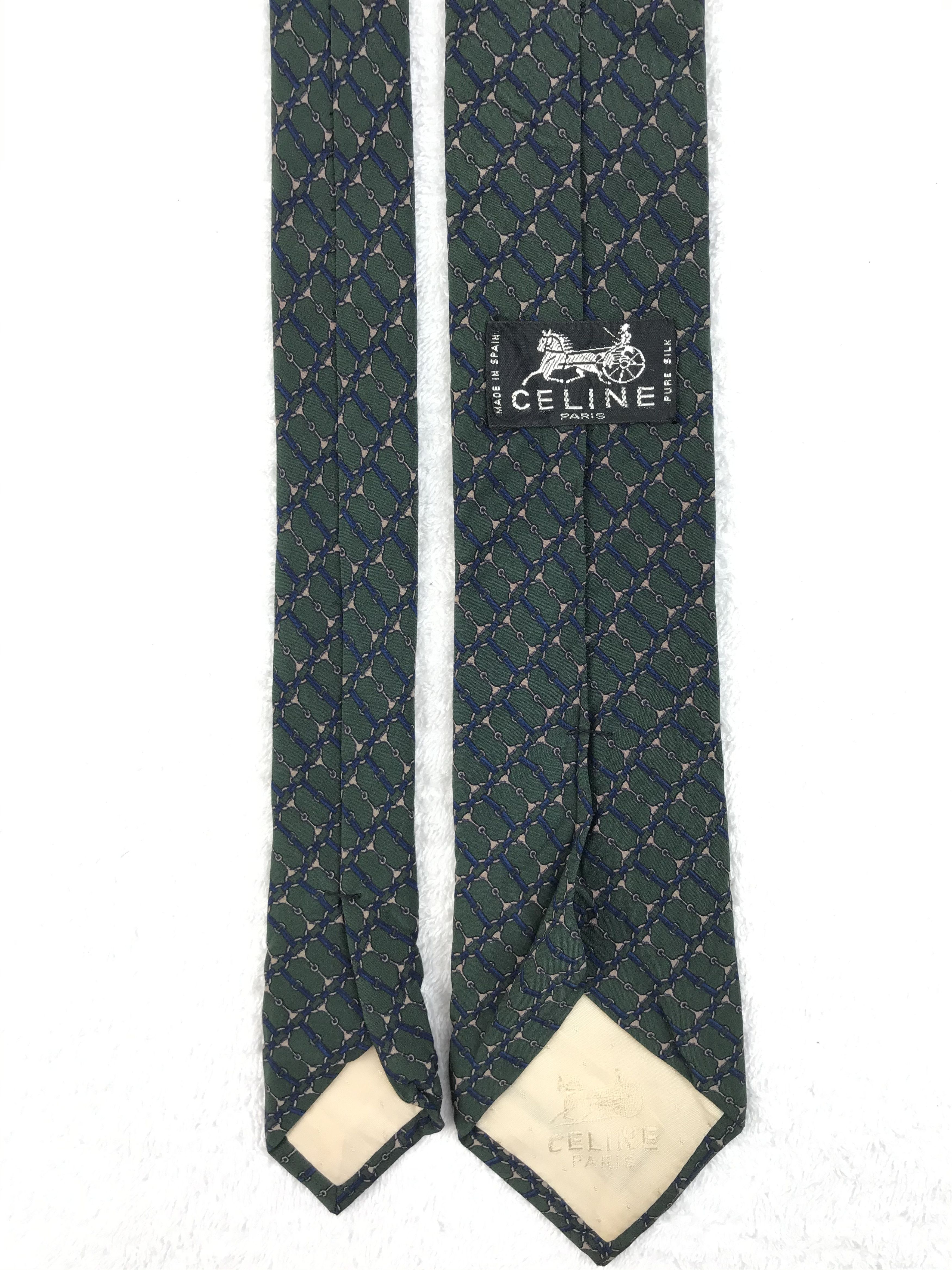 Celine × Designer × Vintage CI101 Vintage Celine Silk Necktie Monogram Style Size ONE SIZE - 3 Thumbnail