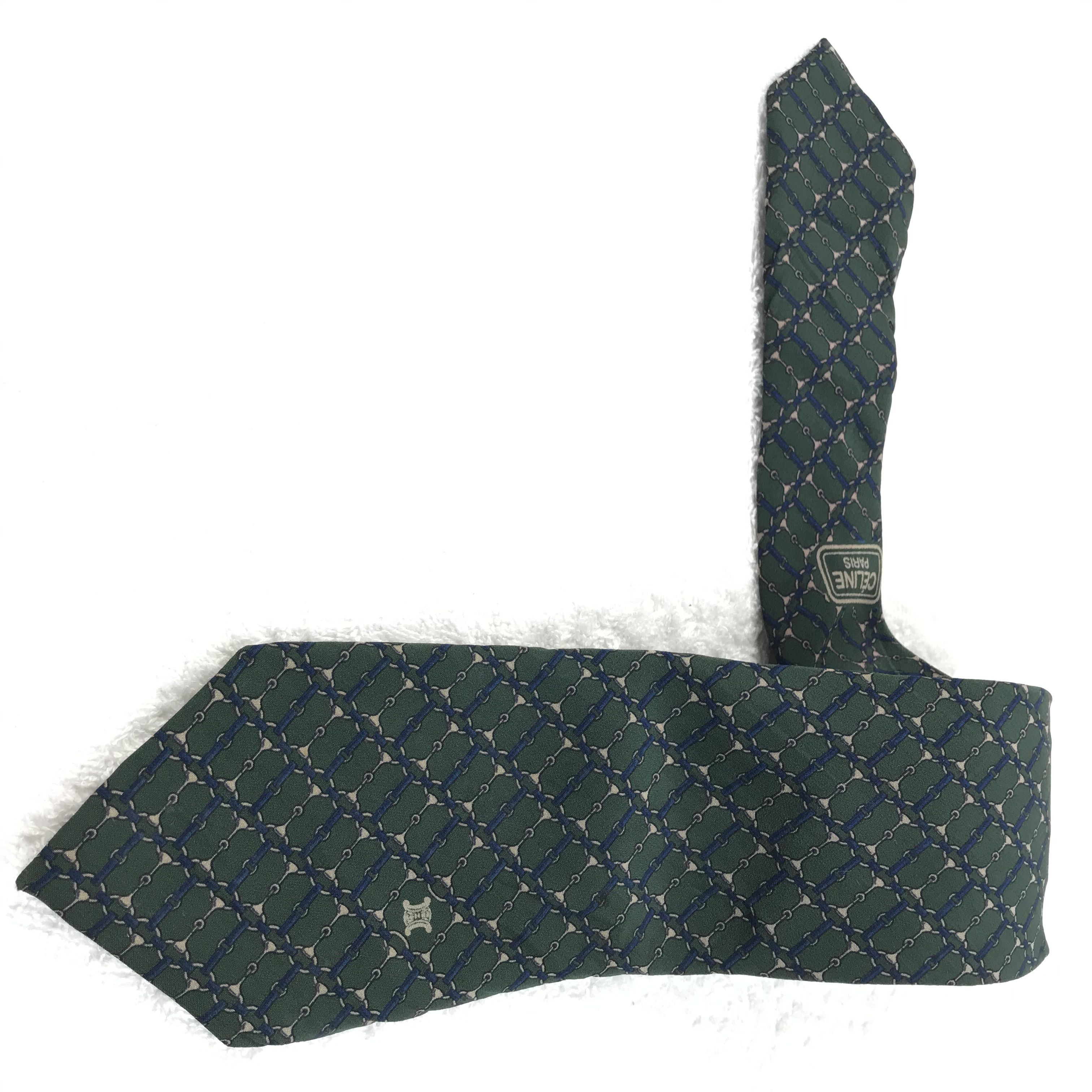 Celine × Designer × Vintage CI101 Vintage Celine Silk Necktie Monogram Style Size ONE SIZE - 1 Thumbnail