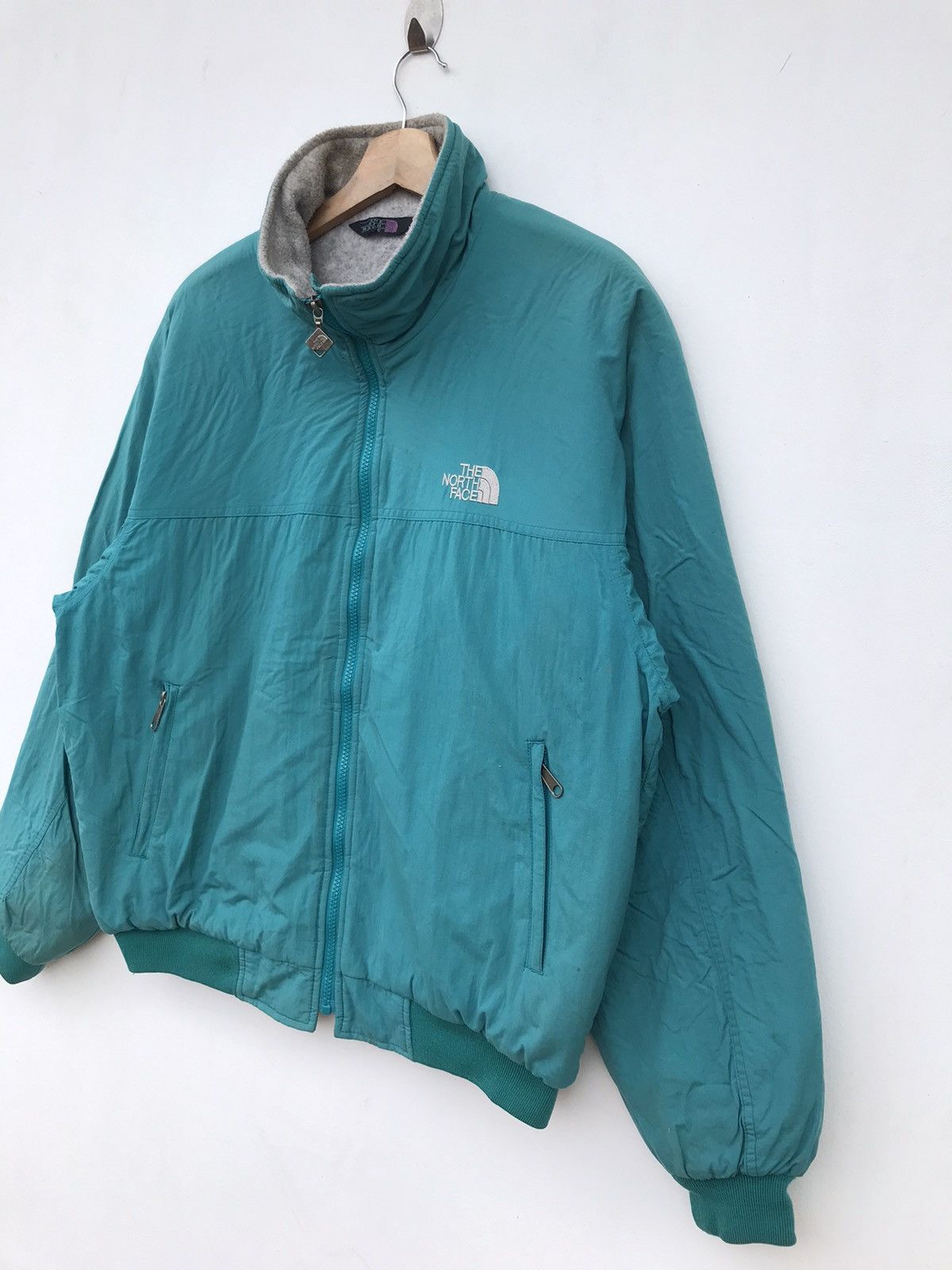 The North Face Vintage The North Face Teal Zip-Up Fleece-Lined Jacket Size US L / EU 52-54 / 3 - 10 Thumbnail