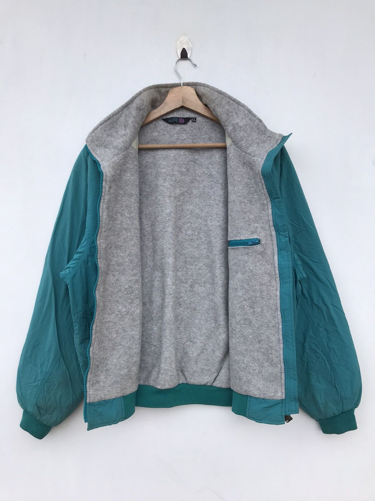 The North Face Vintage The North Face Teal Zip-Up Fleece-Lined Jacket Size US L / EU 52-54 / 3 - 11 Thumbnail