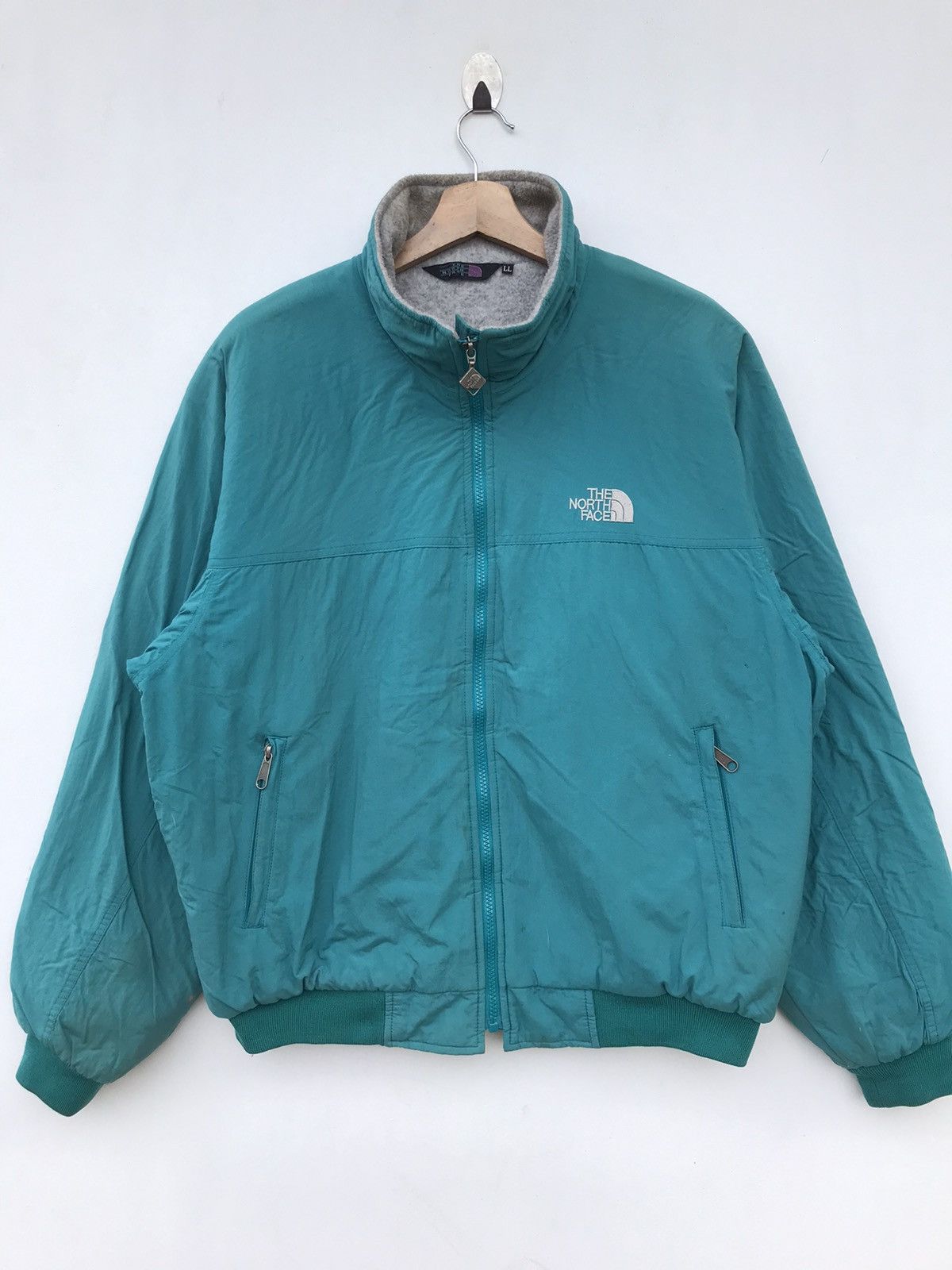 The North Face Vintage The North Face Teal Zip-Up Fleece-Lined Jacket Size US L / EU 52-54 / 3 - 1 Thumbnail