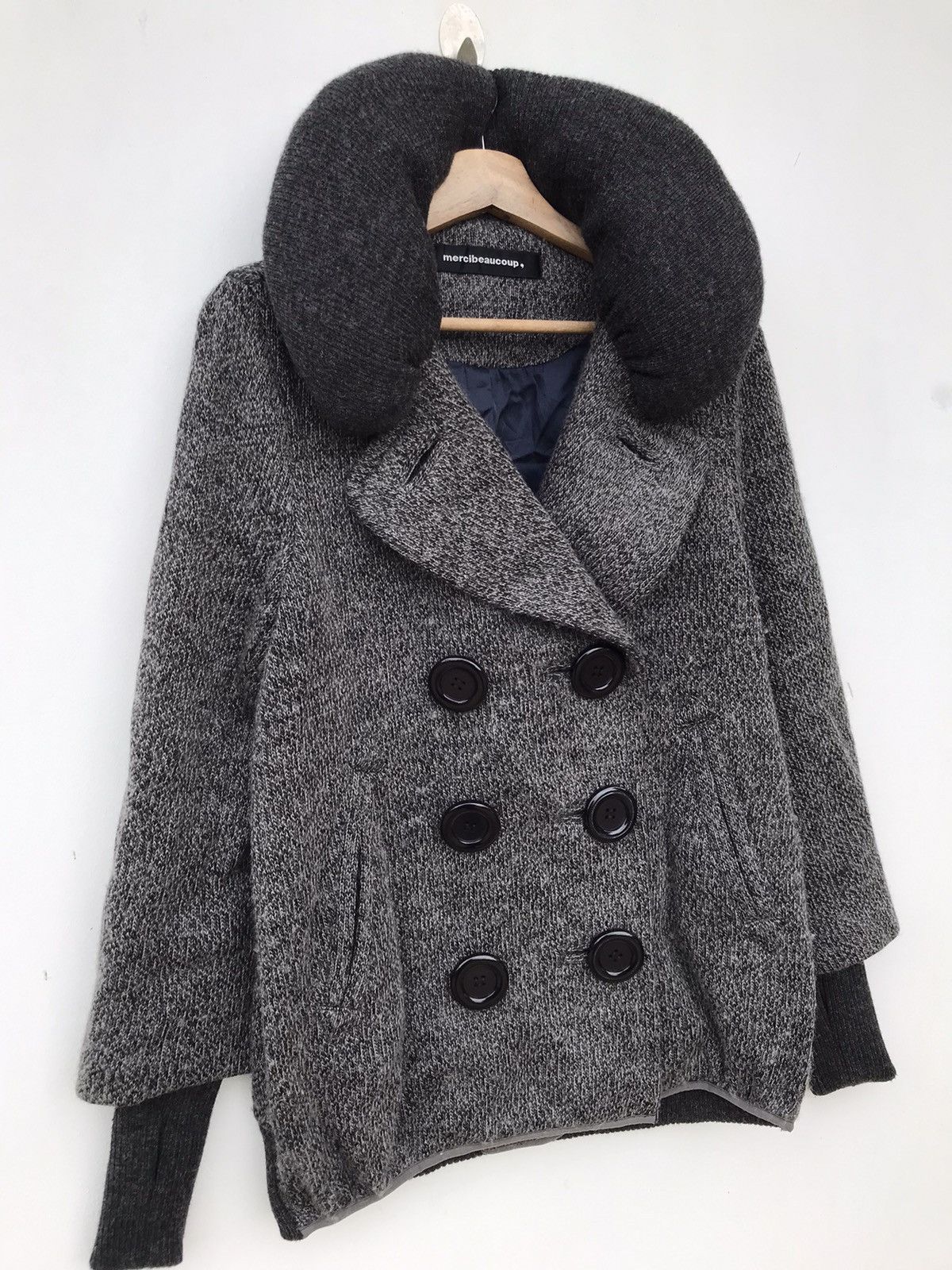 Issey Miyake Mercibeaucoup Japan Archive Big Collar Bouclé Knit Jacket Size M / US 6-8 / IT 42-44 - 5 Thumbnail