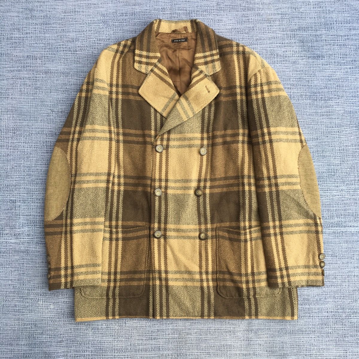 image of Emporio Armani Wool Coat in Brown, Men's (Size Medium)