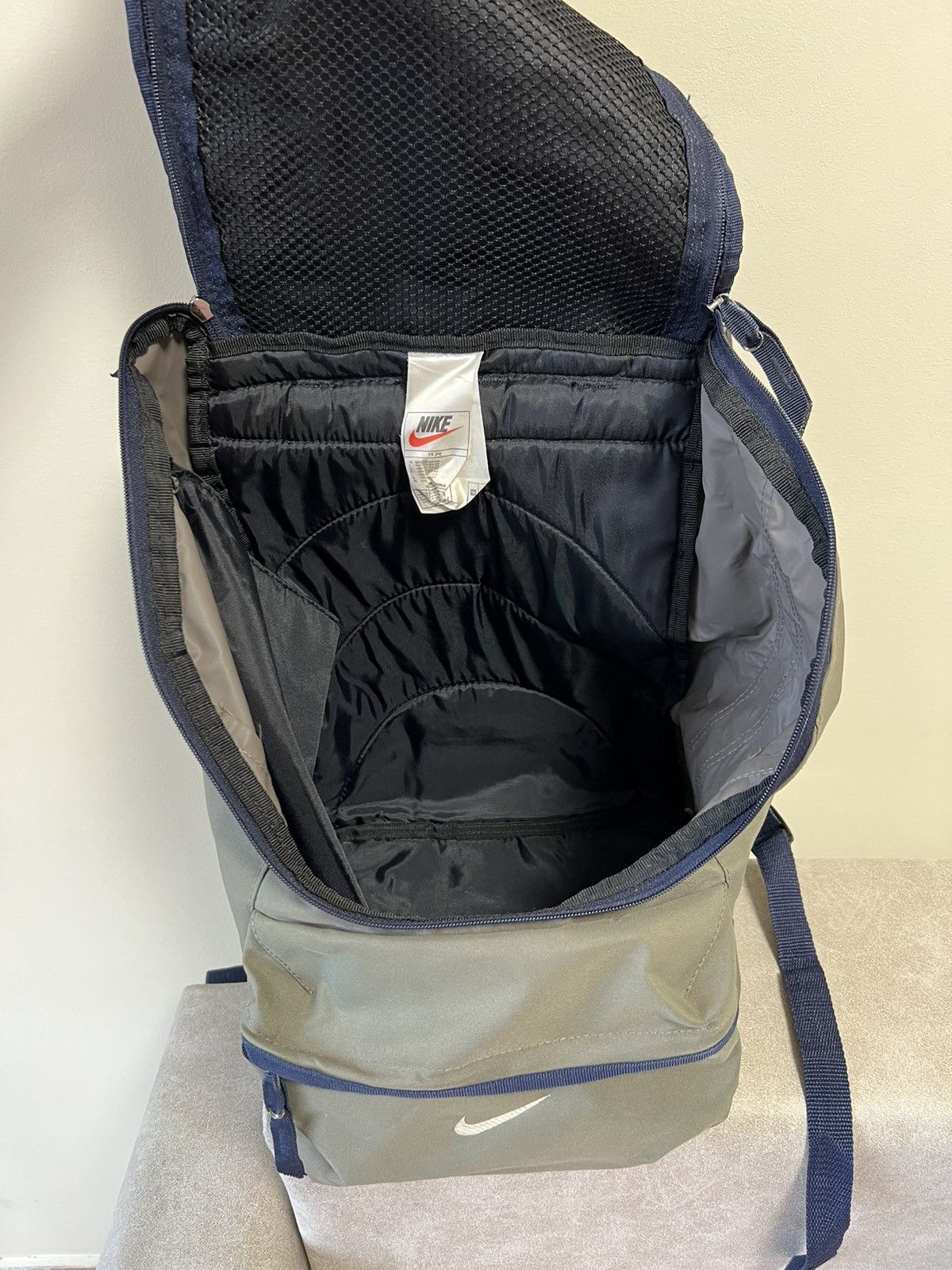 Nike × Nike ACG × Vintage Vintage Nike Backpack Khaki Y2K Embroidered Big Logo Size ONE SIZE - 9 Thumbnail