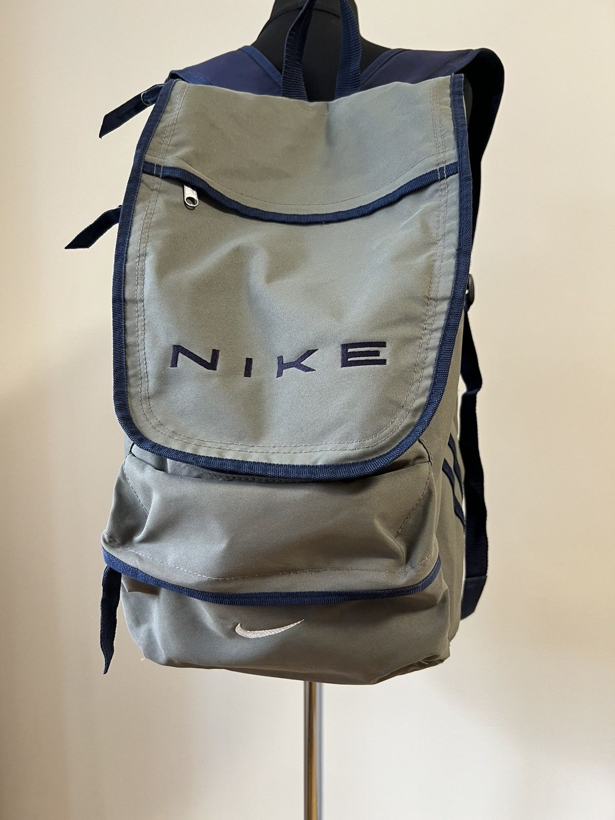 Nike × Nike ACG × Vintage Vintage Nike Backpack Khaki Y2K Embroidered Big Logo Size ONE SIZE - 5 Thumbnail