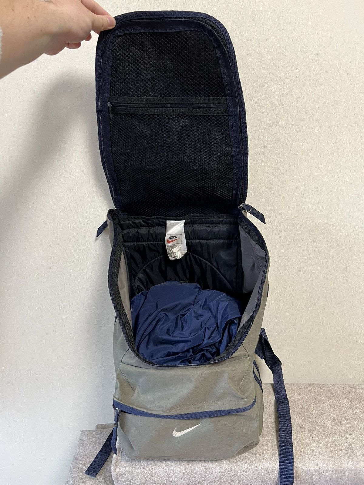 Nike × Nike ACG × Vintage Vintage Nike Backpack Khaki Y2K Embroidered Big Logo Size ONE SIZE - 8 Thumbnail