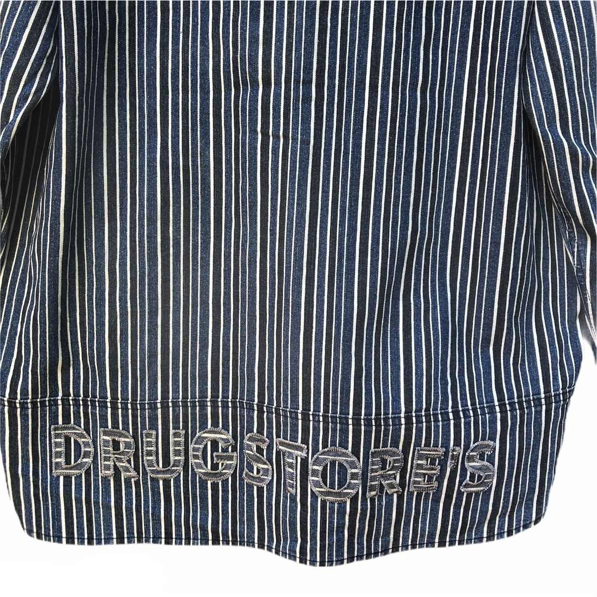 Japanese Brand Vintage 90s Drugstores Hoodie Denim Size US L / EU 52-54 / 3 - 8 Thumbnail