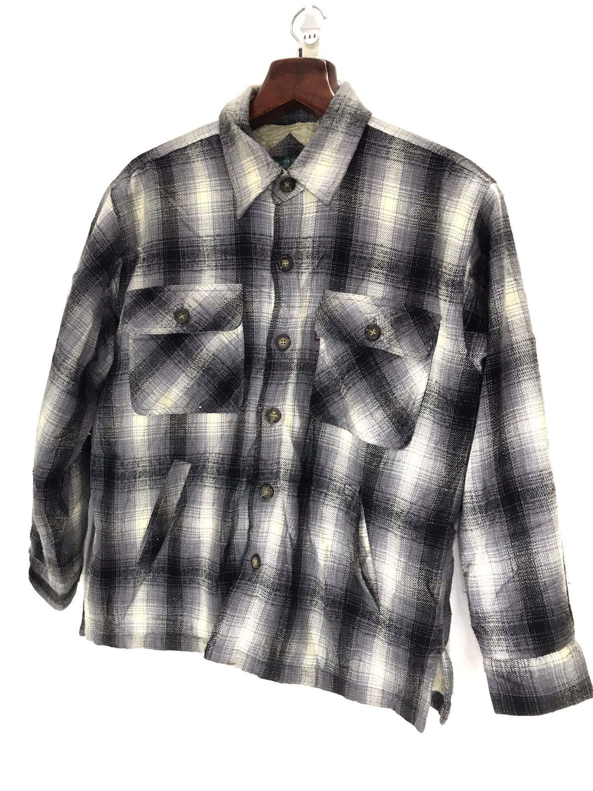 Flannel × Japanese Brand × Vintage Vintage bayleaf flannel american style sherpa button jacket Size US M / EU 48-50 / 2 - 2 Thumbnail