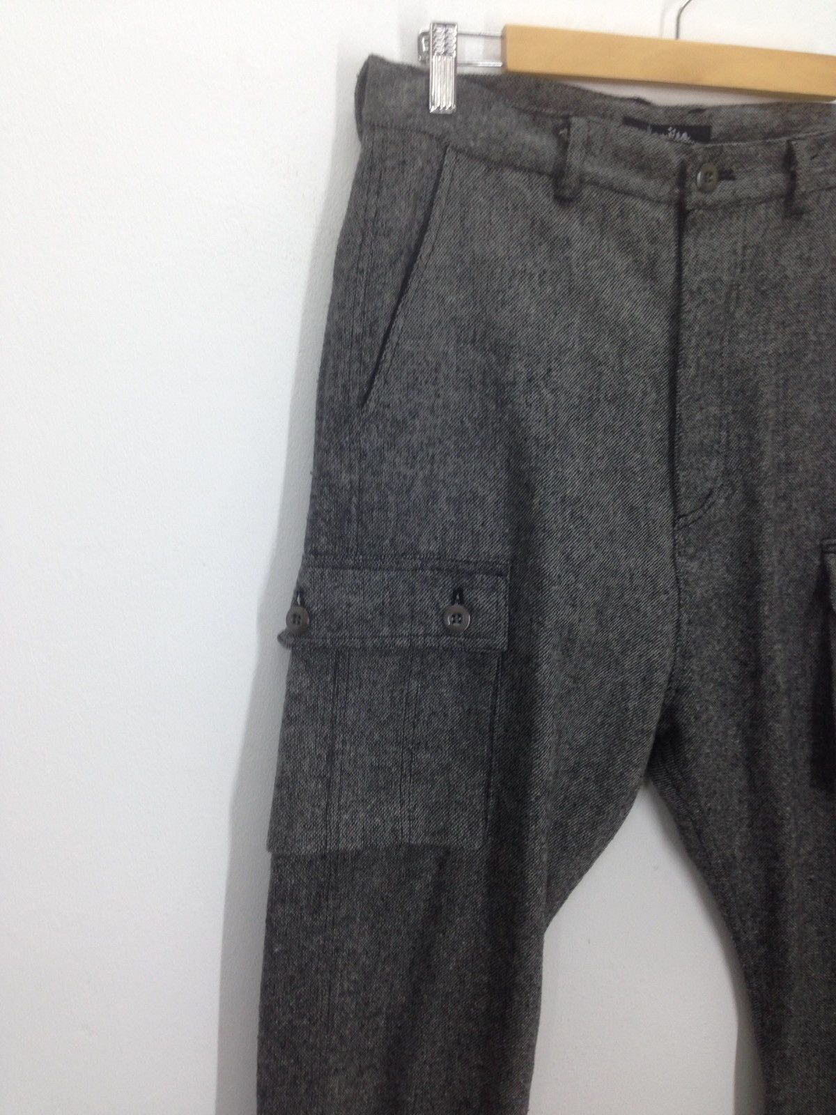 Designer × Japanese Brand High waist crotch Hanjiro Japan Wool Cargo Pants Size US 32 / EU 48 - 5 Thumbnail