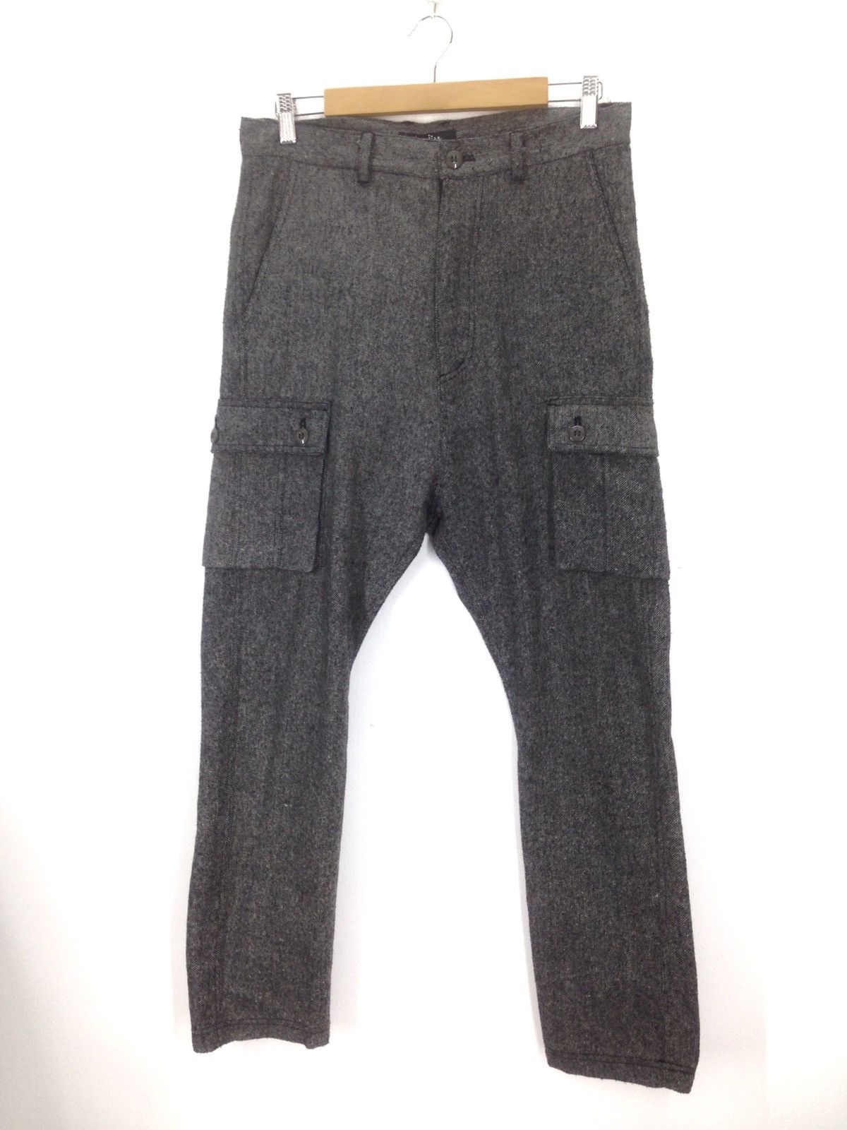 Designer × Japanese Brand High waist crotch Hanjiro Japan Wool Cargo Pants Size US 32 / EU 48 - 1 Thumbnail