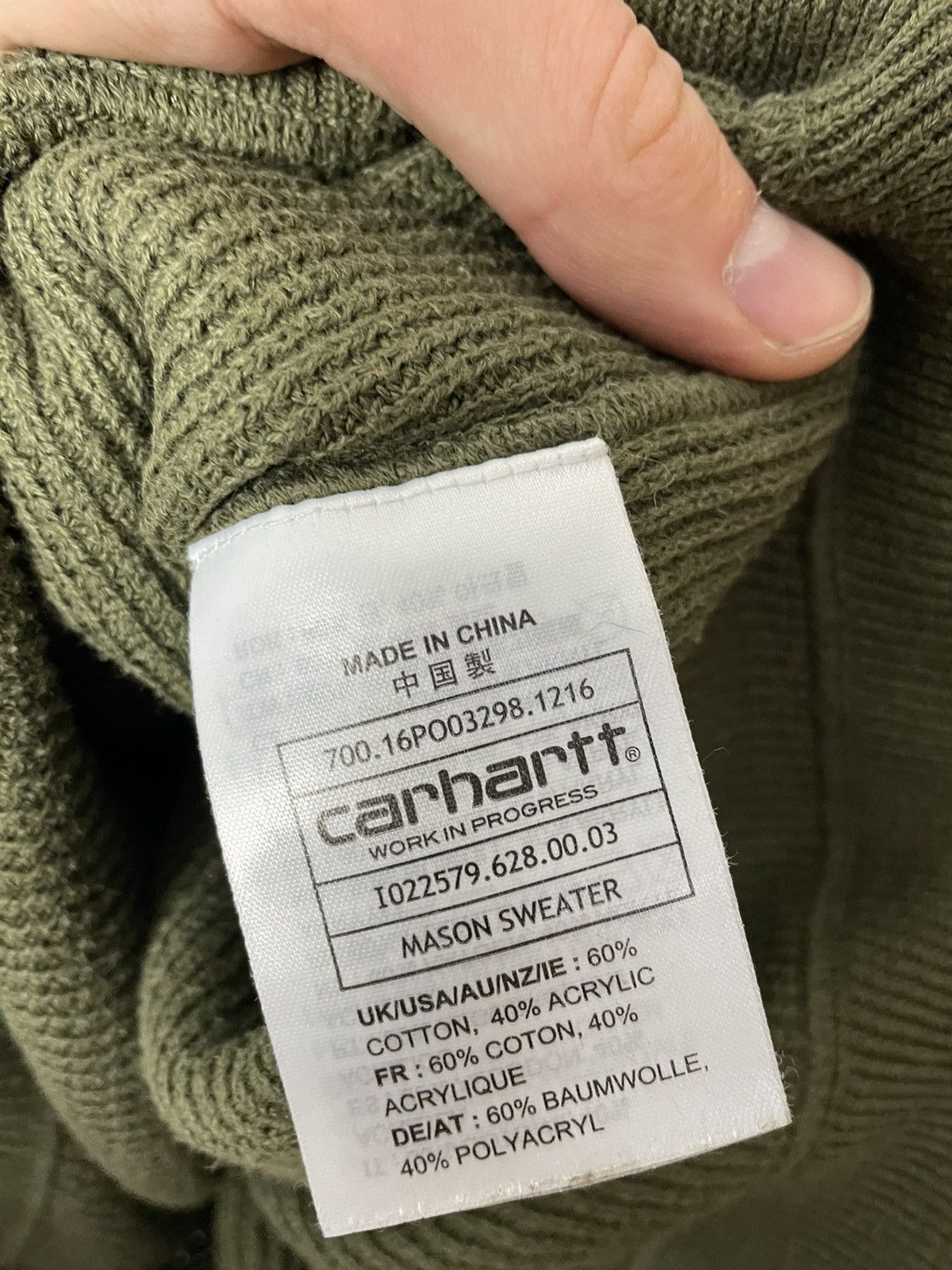Carhartt × Carhartt Wip Carhartt Mason Crewneck Olive Basic Workwear Streetwear Size US M / EU 48-50 / 2 - 5 Thumbnail
