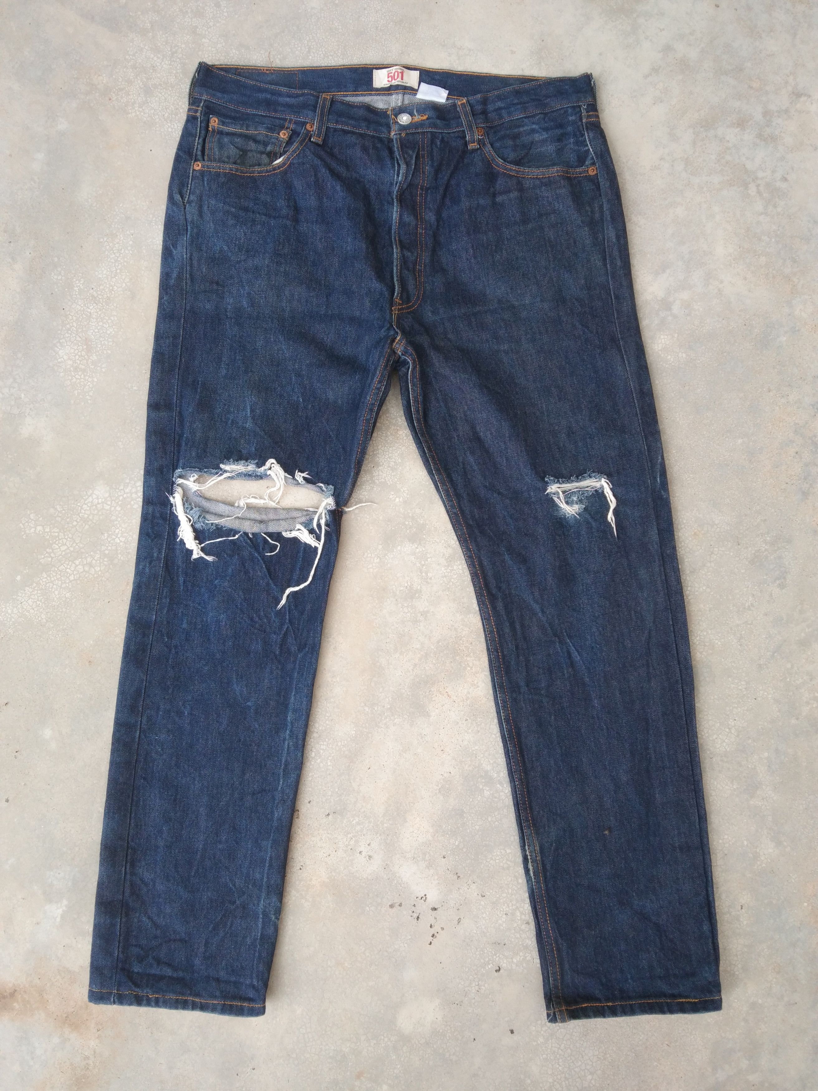 Vintage Vintage Levi's 501 Distressed Jeans 36x30 | Grailed