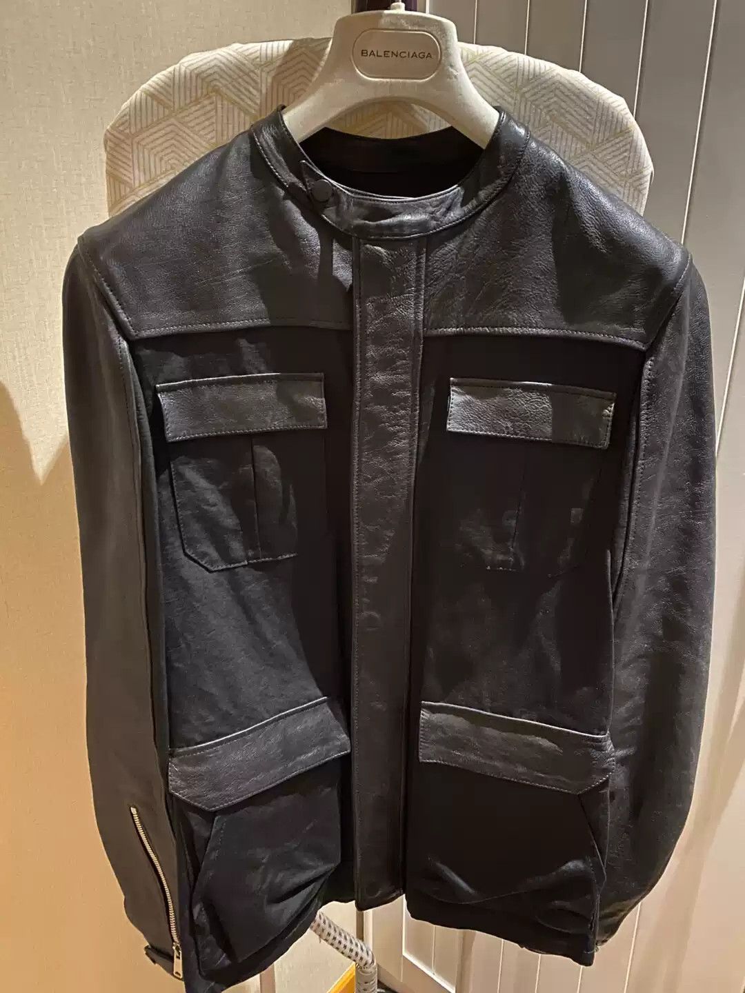 Balenciaga Balenciaga Leather Splicing JKT | Grailed