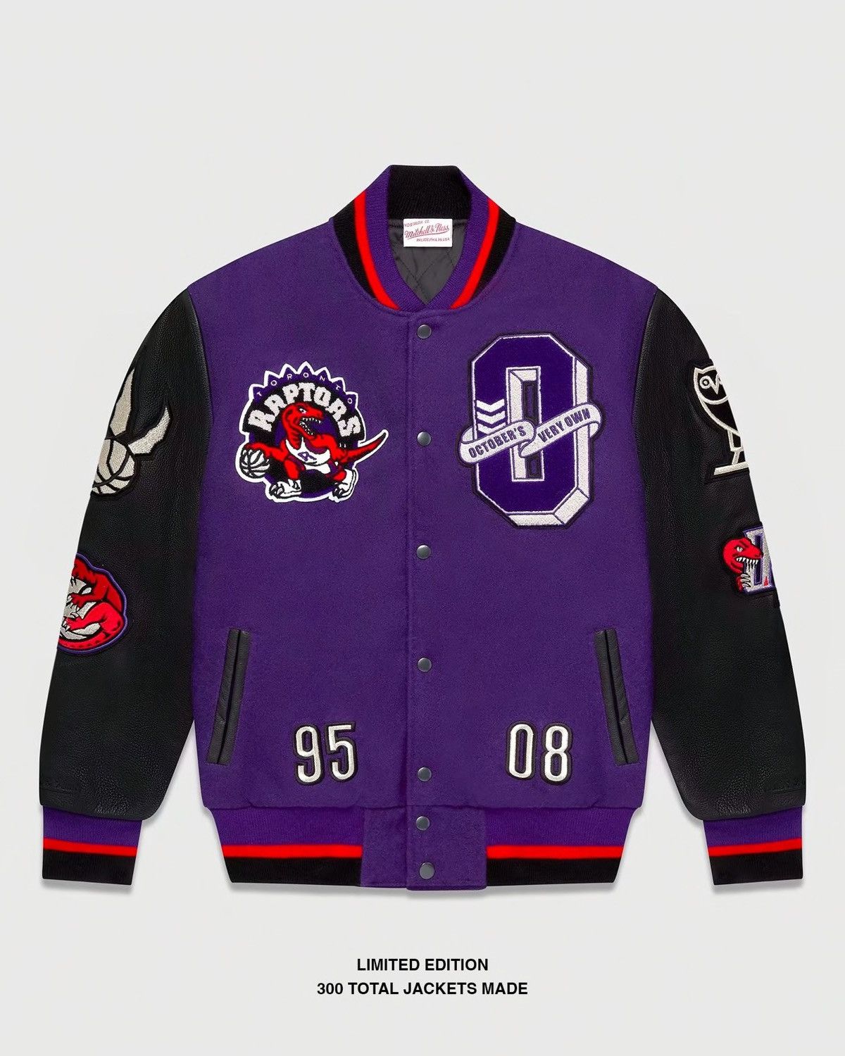 Drake Mitchell Ness Octobers Very Own 1 300 OVO x MITCHELL AND NESS 95 RAPTORS VARSITY JACKET XXL Grailed