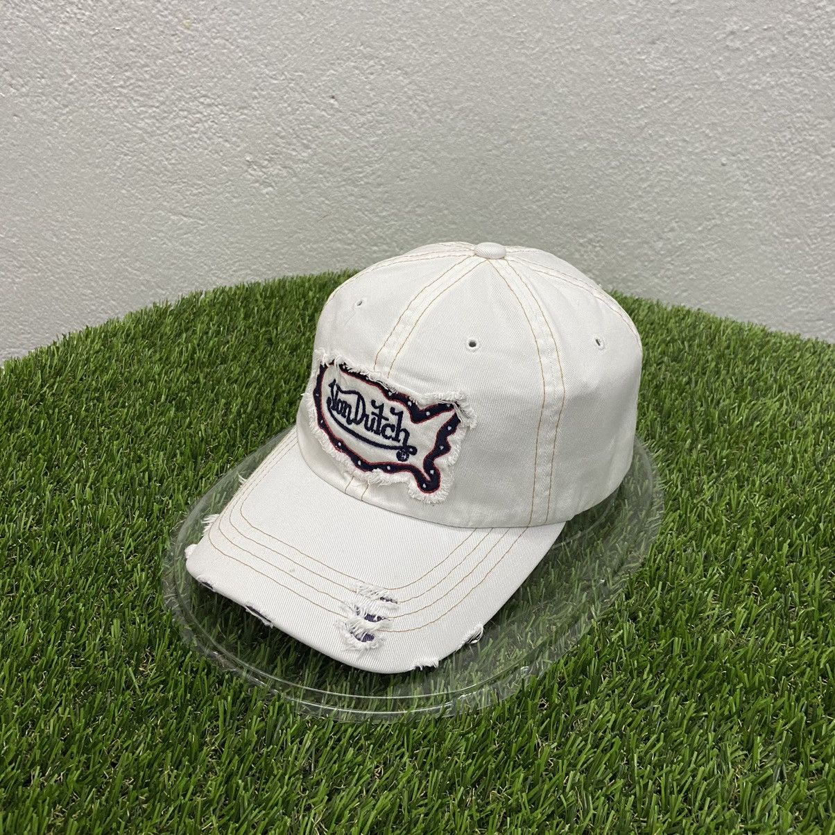 Von Dutch Distressed Design Strapback Cap/Embroidery