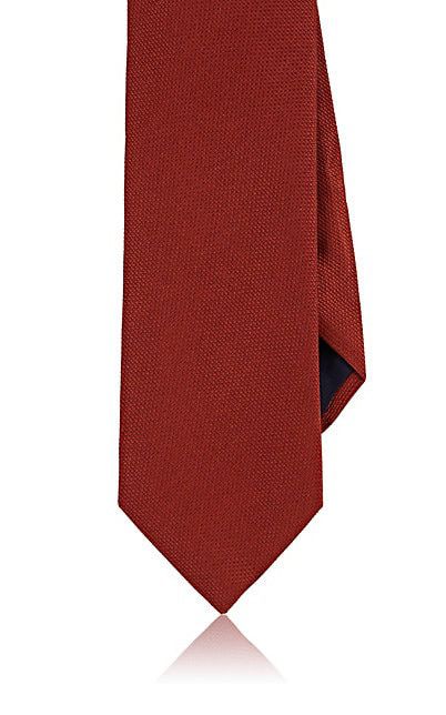 Barneys New York Red Textured Silk Tie Size ONE SIZE - 1 Thumbnail