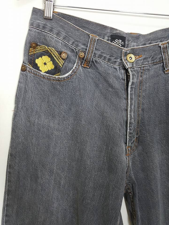 Designer Japanese Logo Symbol of Mon Denim Pants Size US 32 / EU 48 - 6 Thumbnail