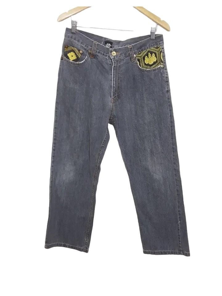 Designer Japanese Logo Symbol of Mon Denim Pants Size US 32 / EU 48 - 2 Thumbnail