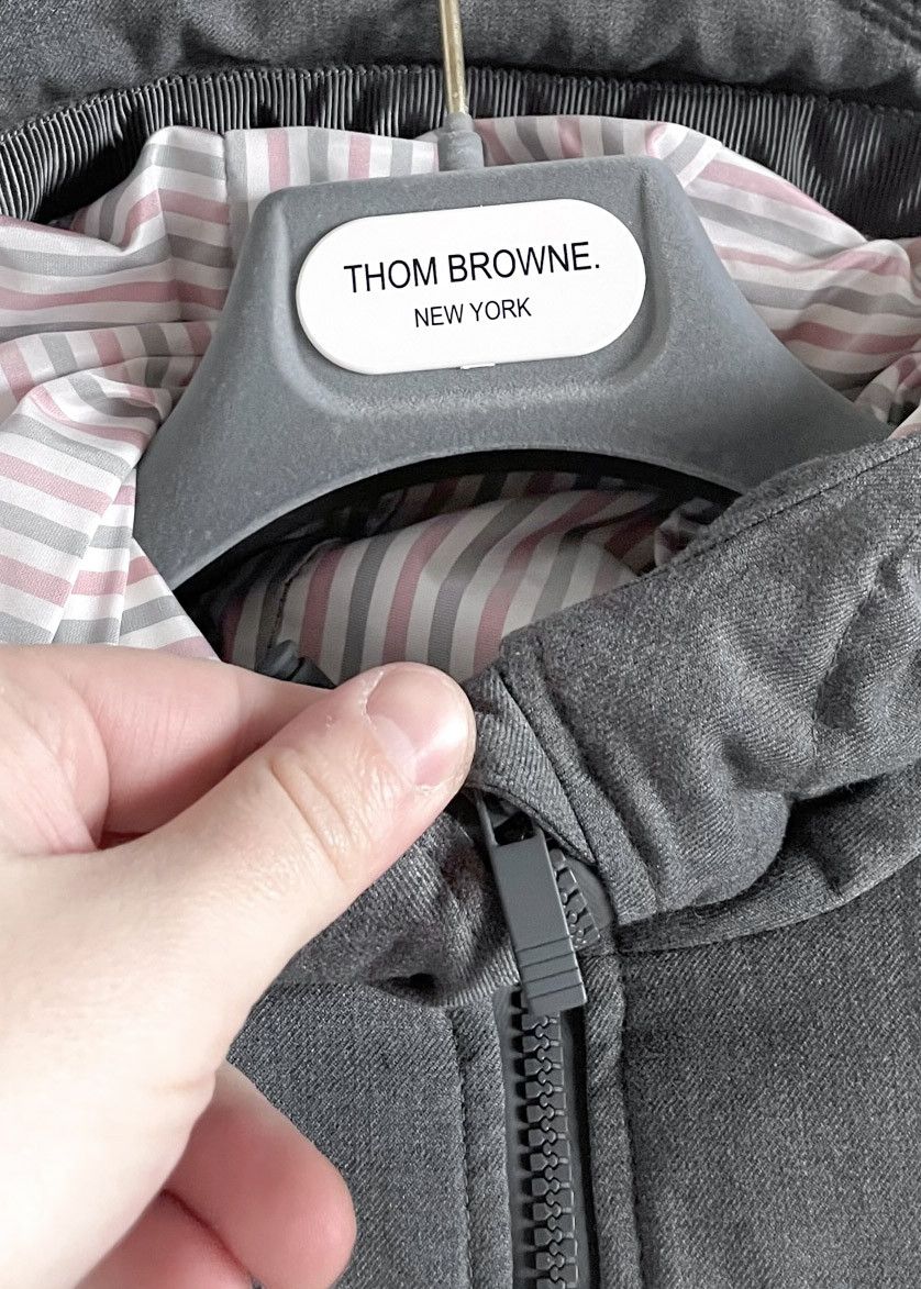 Thom Browne Thom Browne Grey Wool 120s Twill Funnel Neck Coat Size S / US 4 / IT 40 - 3 Thumbnail