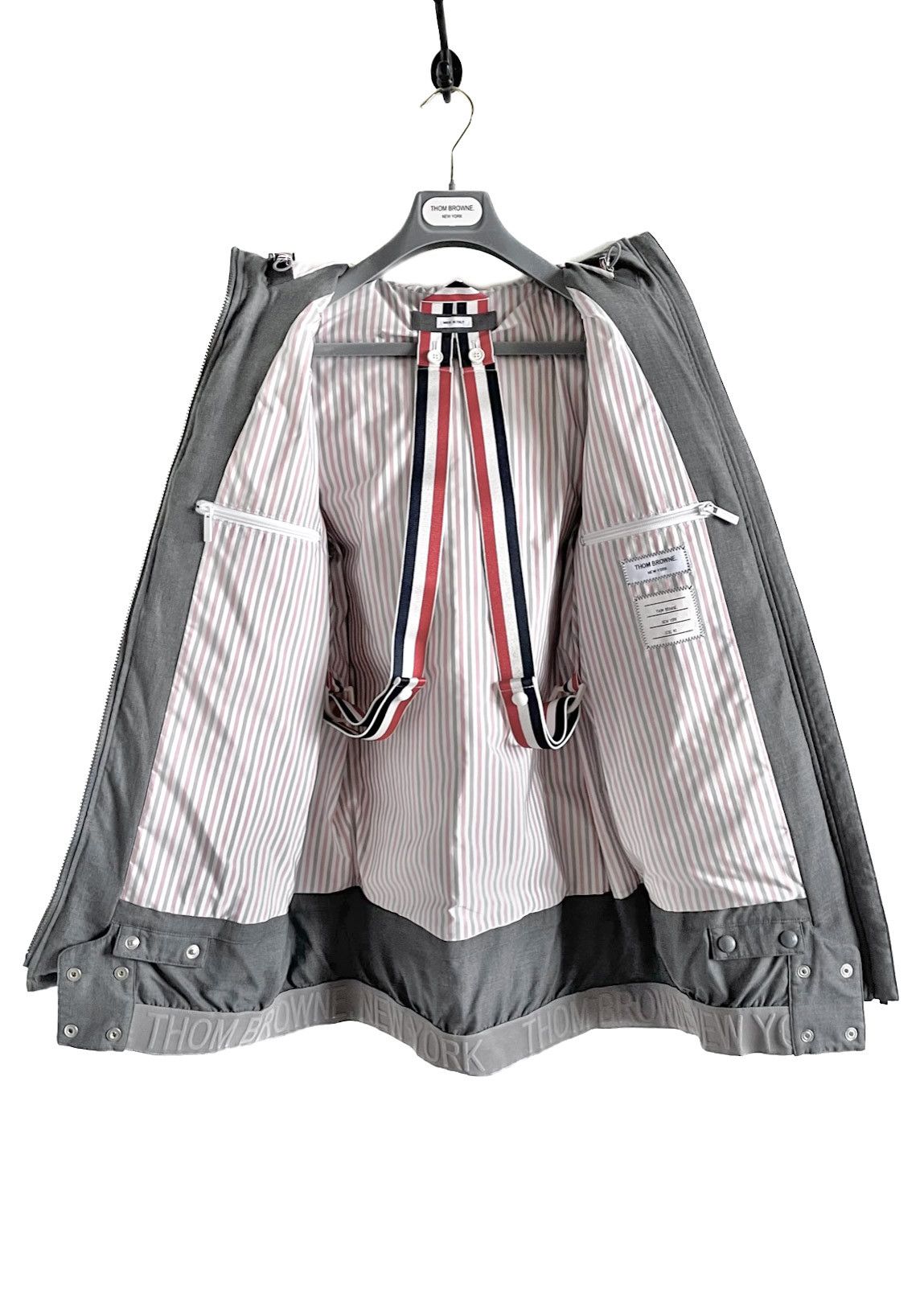 Thom Browne Thom Browne Grey Wool 120s Twill Funnel Neck Coat Size S / US 4 / IT 40 - 6 Thumbnail