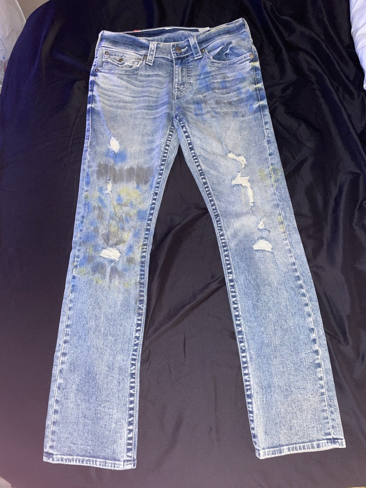 True Religion True Religion paint splatter jeans | Grailed