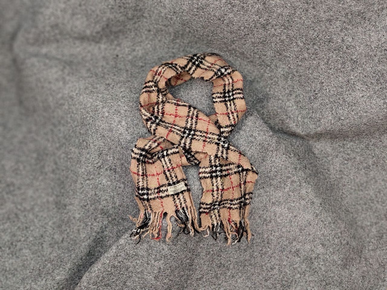 Burberry Burberry London Tan Multicolor Merino Blend Nova Check Scarf Size ONE SIZE - 1 Thumbnail
