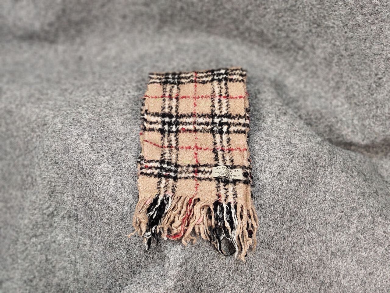 Burberry Burberry London Tan Multicolor Merino Blend Nova Check Scarf Size ONE SIZE - 4 Thumbnail