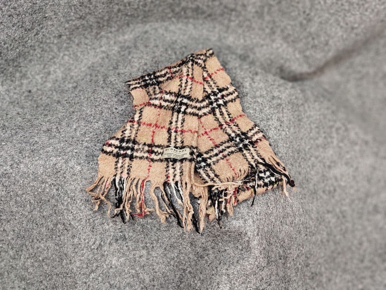 Burberry Burberry London Tan Multicolor Merino Blend Nova Check Scarf Size ONE SIZE - 7 Thumbnail