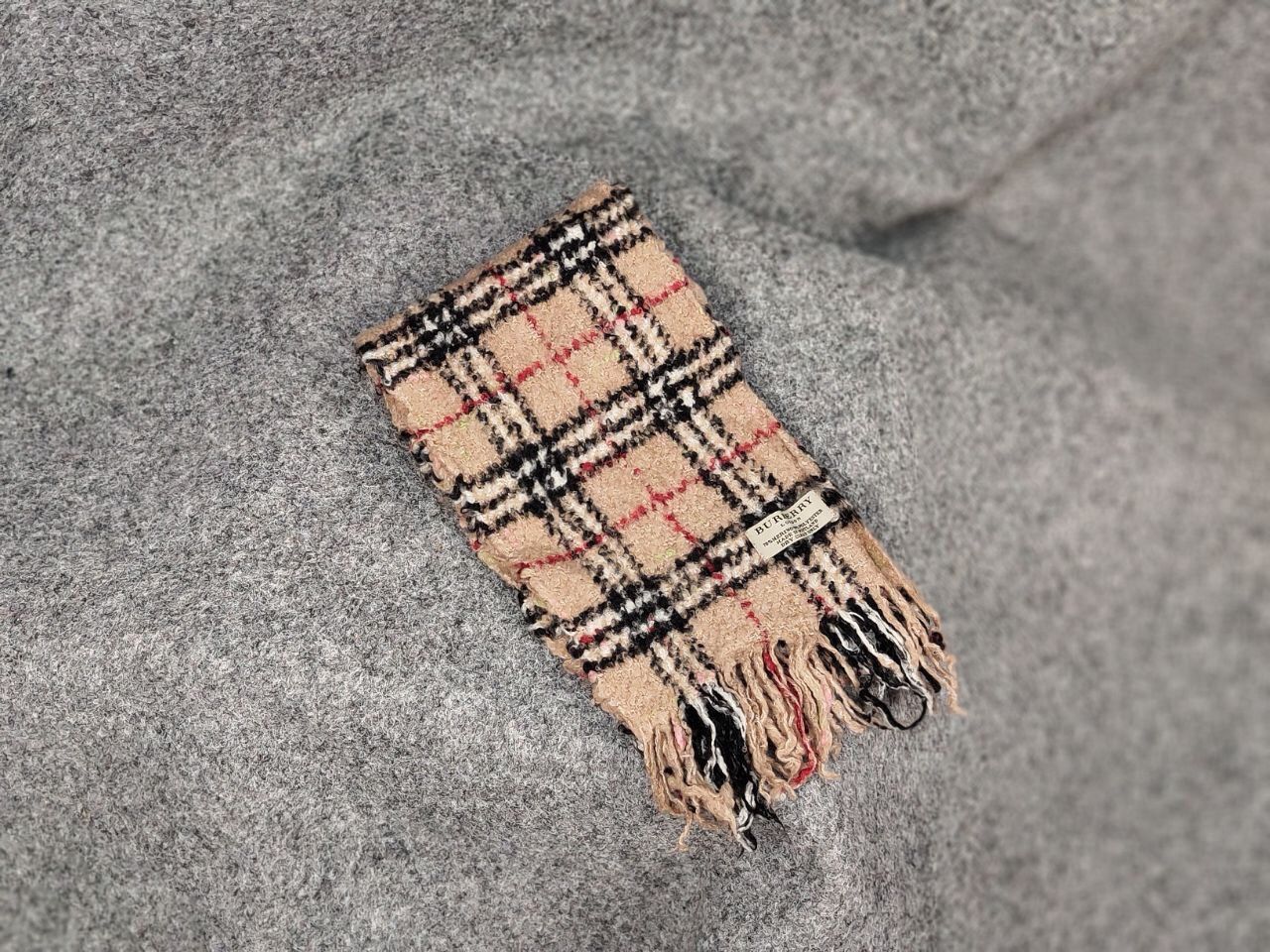 Burberry Burberry London Tan Multicolor Merino Blend Nova Check Scarf Size ONE SIZE - 2 Thumbnail
