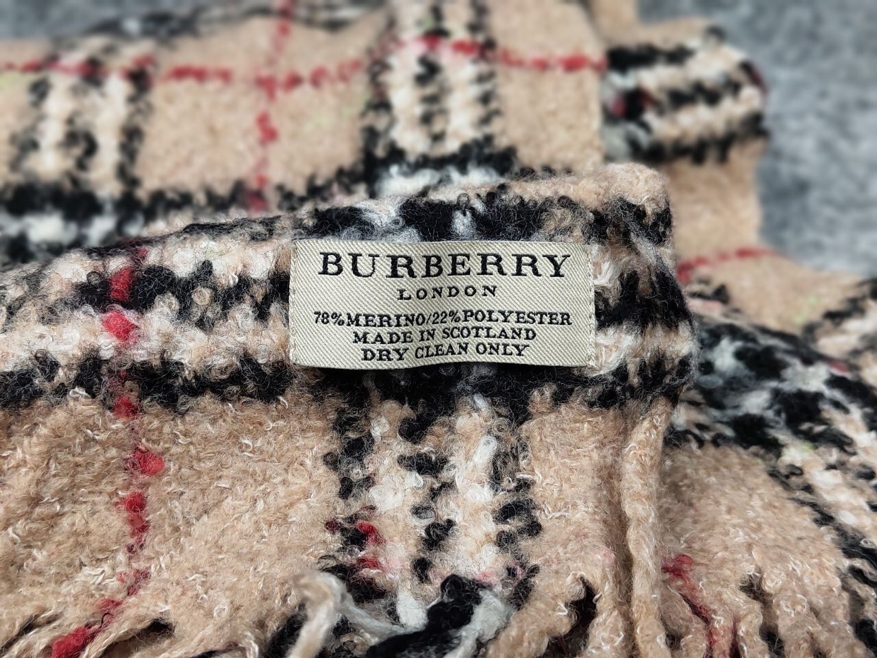 Burberry Burberry London Tan Multicolor Merino Blend Nova Check Scarf Size ONE SIZE - 8 Thumbnail