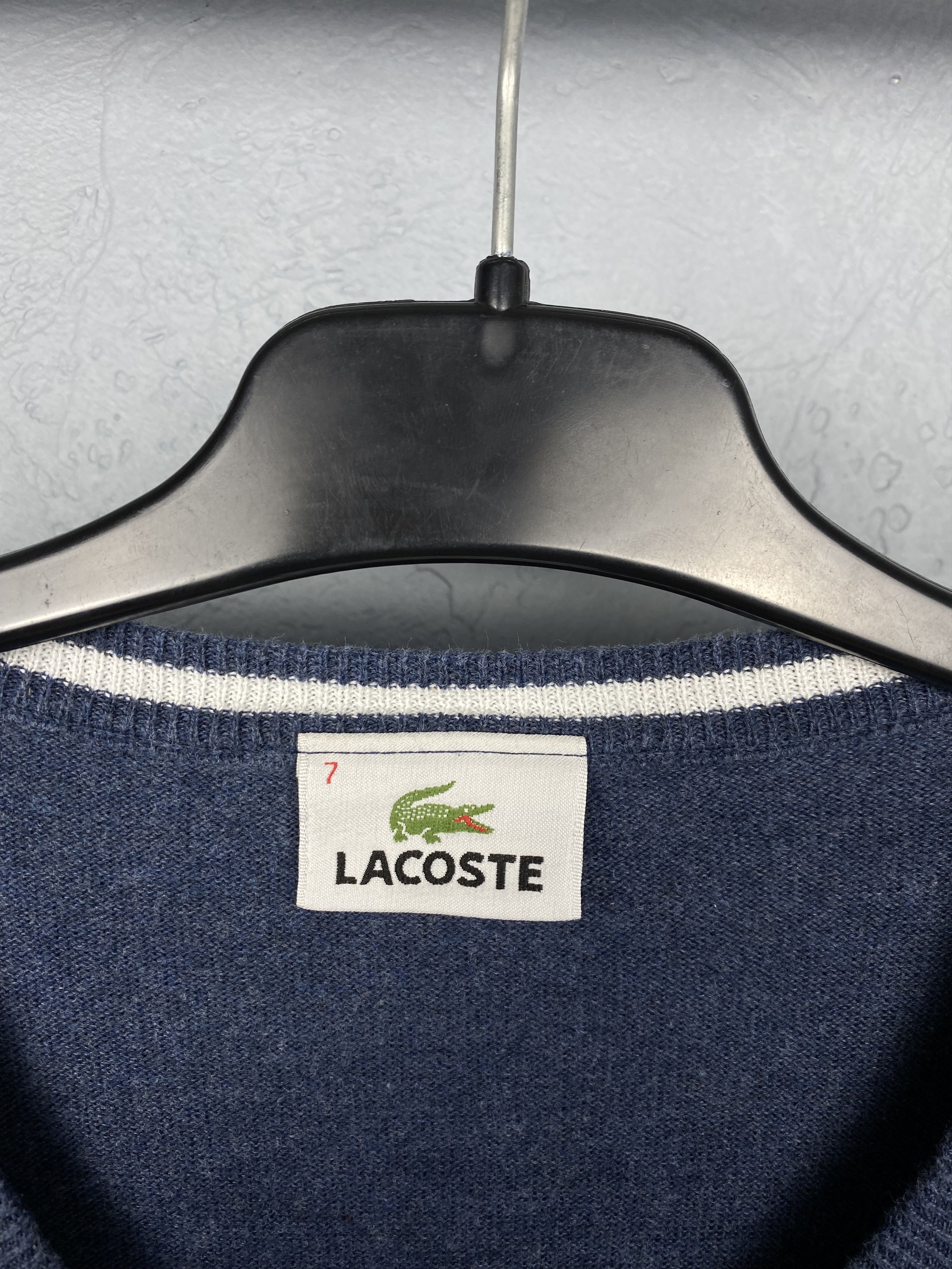 Lacoste × Vintage Lacoste Vintage Mens Crew Neck Knit Sweater Size US XL / EU 56 / 4 - 4 Thumbnail