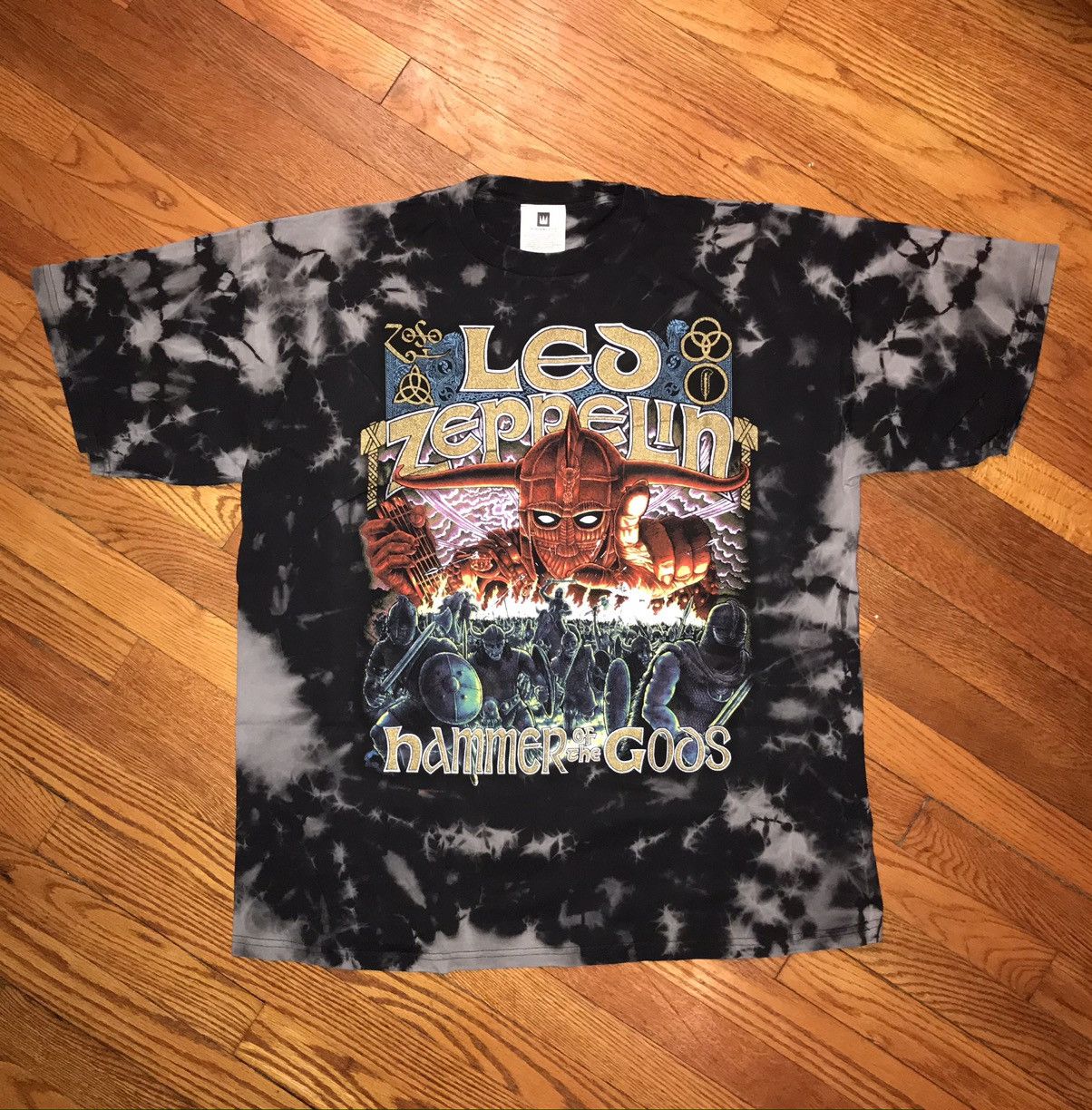 Vintage Led Zeppelin Hammer of God Band Tie Dye Tee Shirt