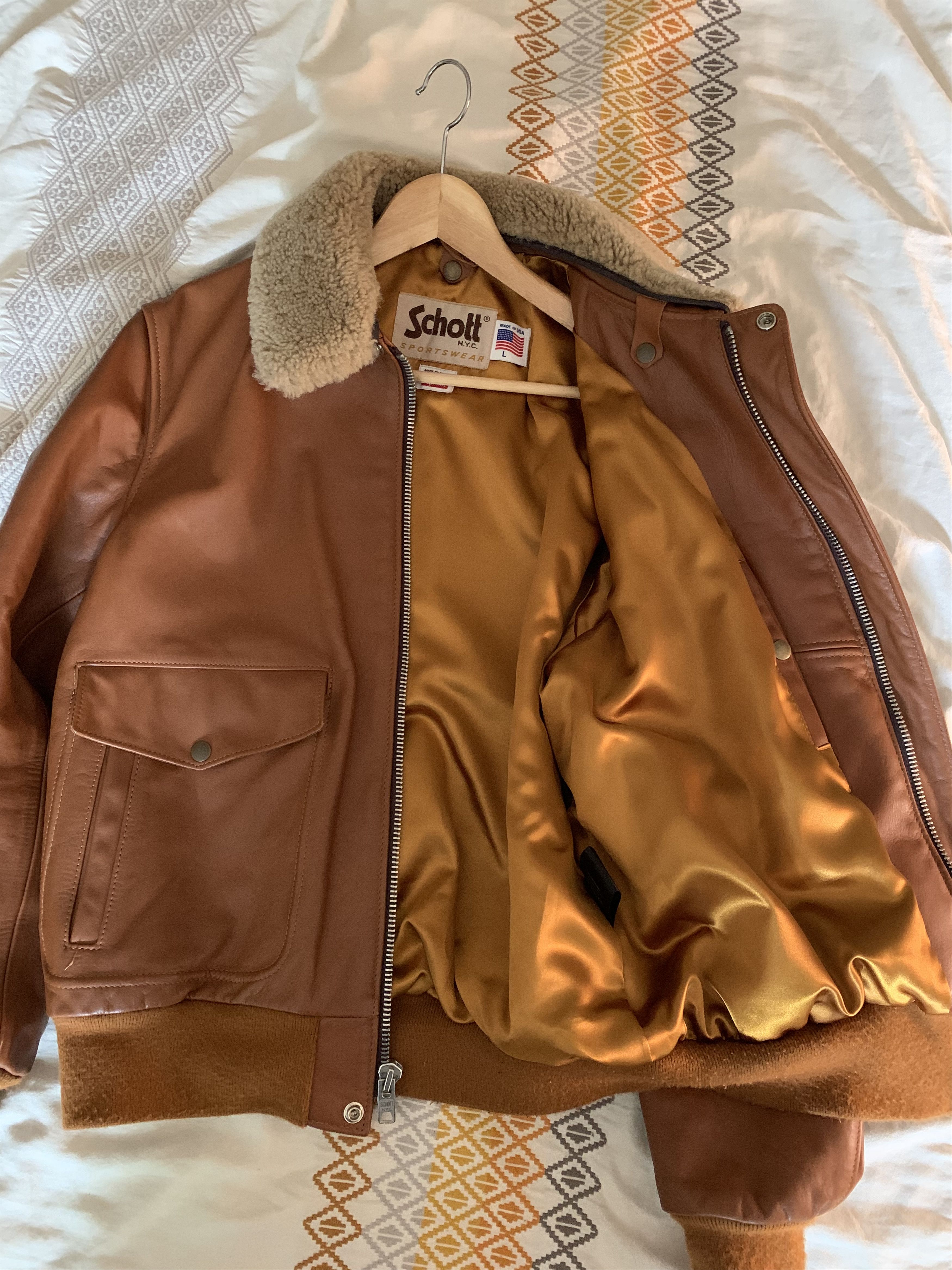 Schott Supreme Supreme x Schott A 2 Leather Jacket GOLD Lining Grailed