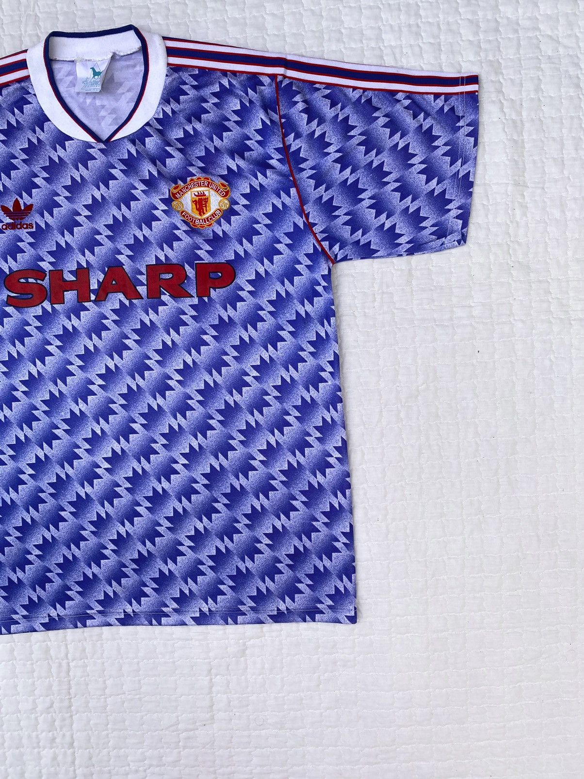 Vintage Vintage 80s Custom Manchester United Away Jersey Size US L / EU 52-54 / 3 - 3 Thumbnail