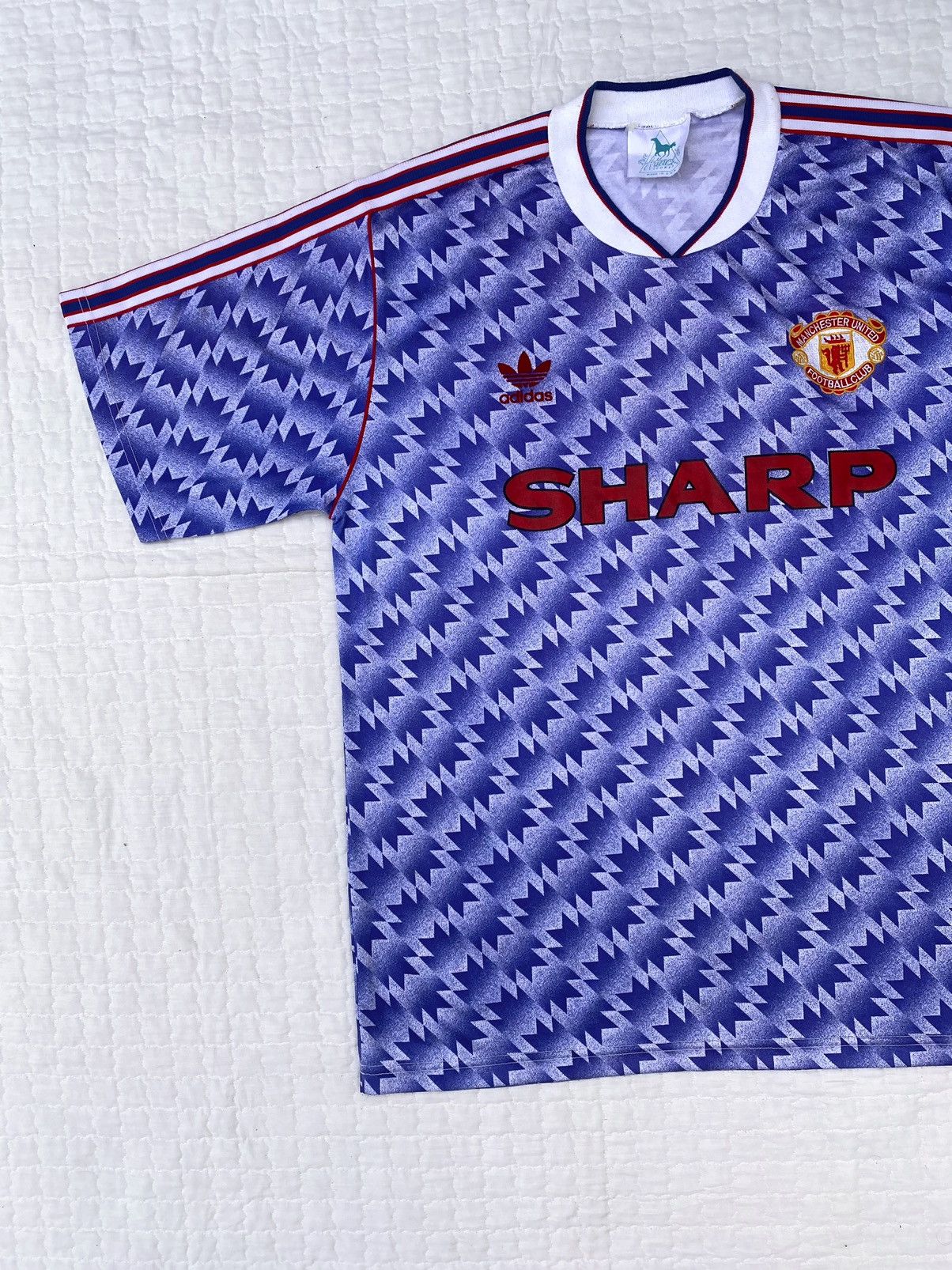 Vintage Vintage 80s Custom Manchester United Away Jersey Size US L / EU 52-54 / 3 - 6 Thumbnail