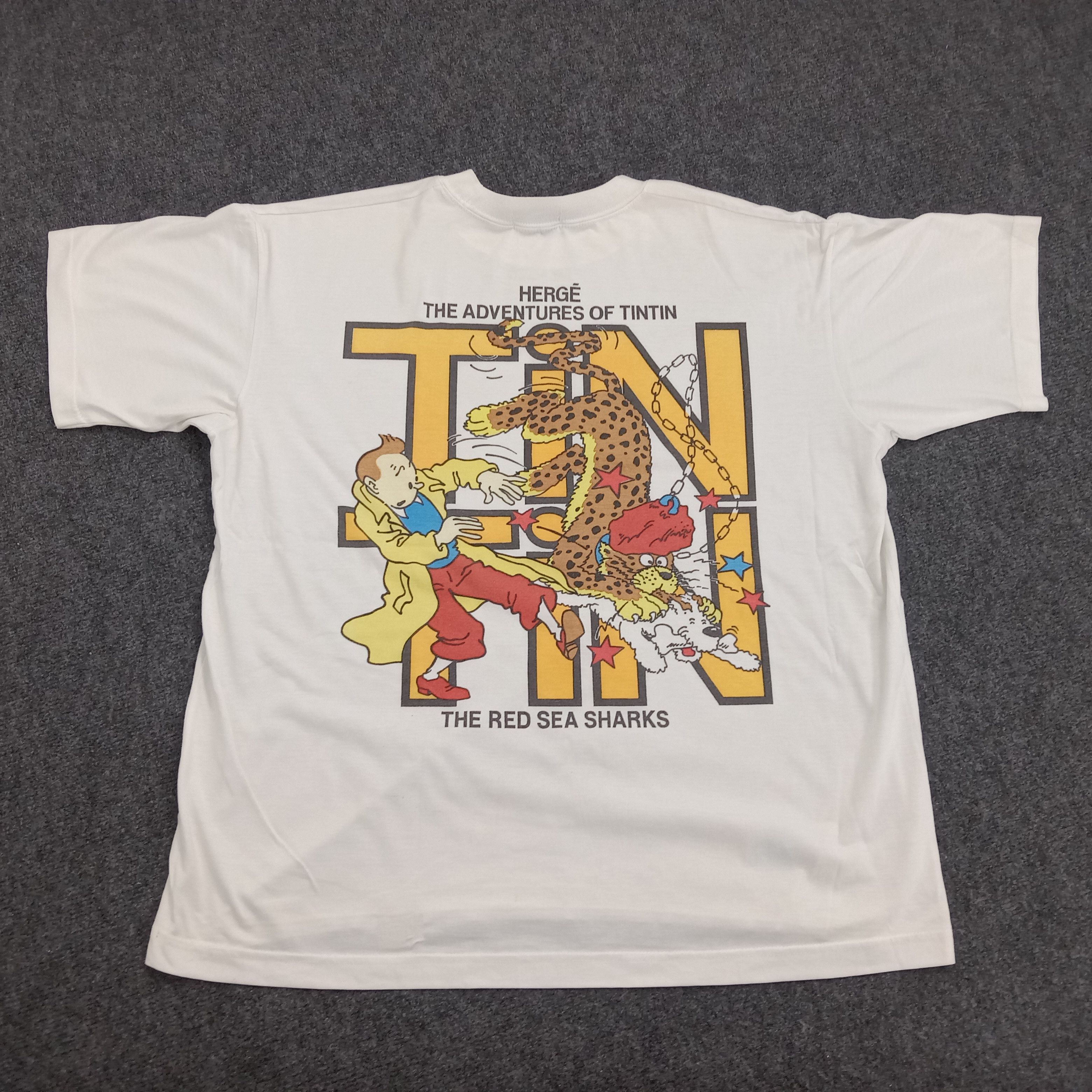 Vintage The Adventures of TinTin There Design T-Shirt