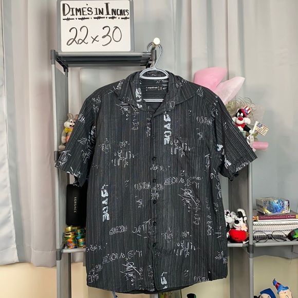 Art × Streetwear Mandred Black Abstract ARt AOP Short Sleeve Shirt ...