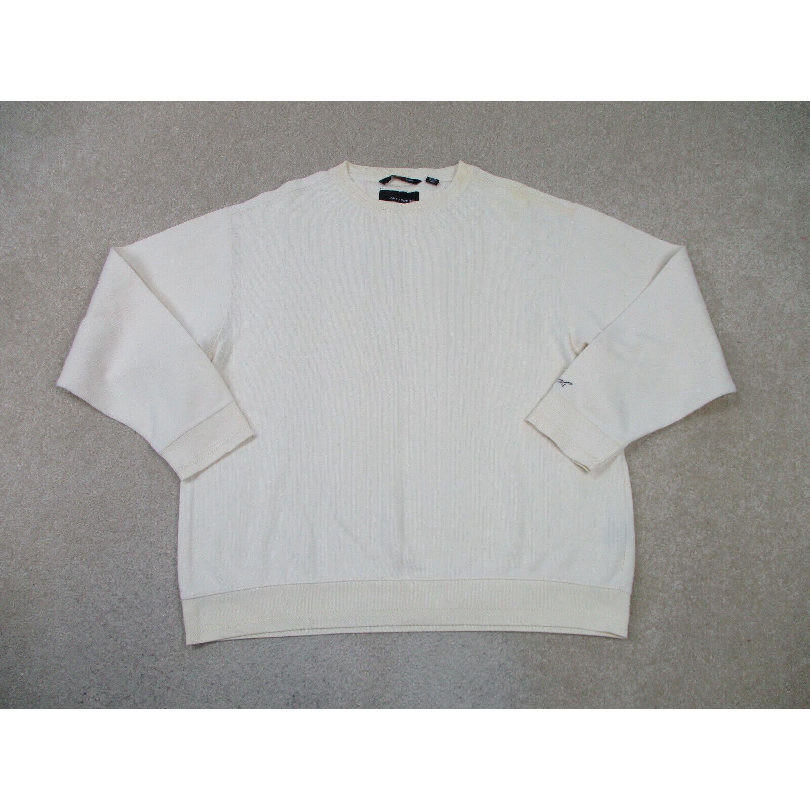 Vintage Greg Norman Sweater Adult Large Brown Tan Shark Cotton Golf