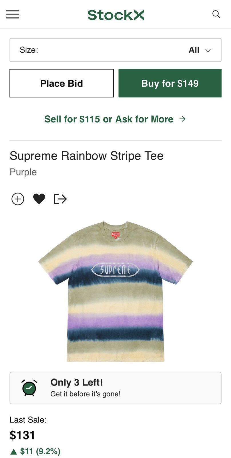 Supreme Supreme rainbow stripe tee Size US L / EU 52-54 / 3 - 5 Thumbnail