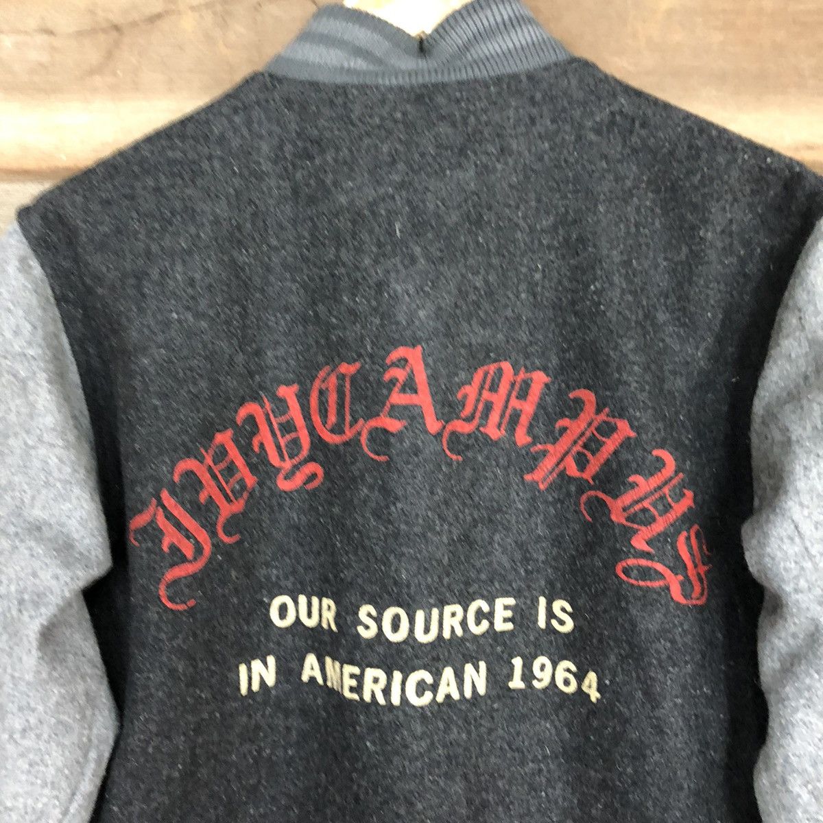 Japanese Brand Offroad Dark Grey Wool Varsity Jacket #0548 Size US M / EU 48-50 / 2 - 13 Thumbnail