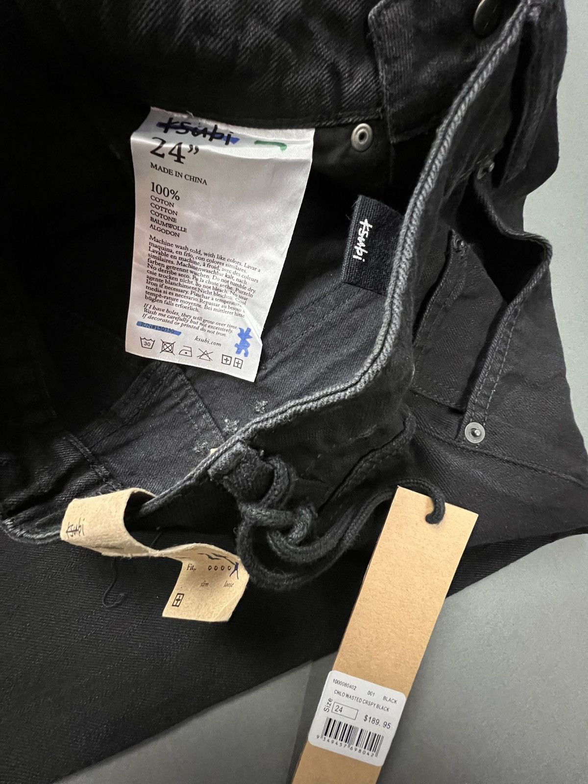 Ksubi ksubi Chlo Wasted High Waisted Loose Fit Crispy Black Denim Size 24" / US 00 / IT 34 - 12 Thumbnail