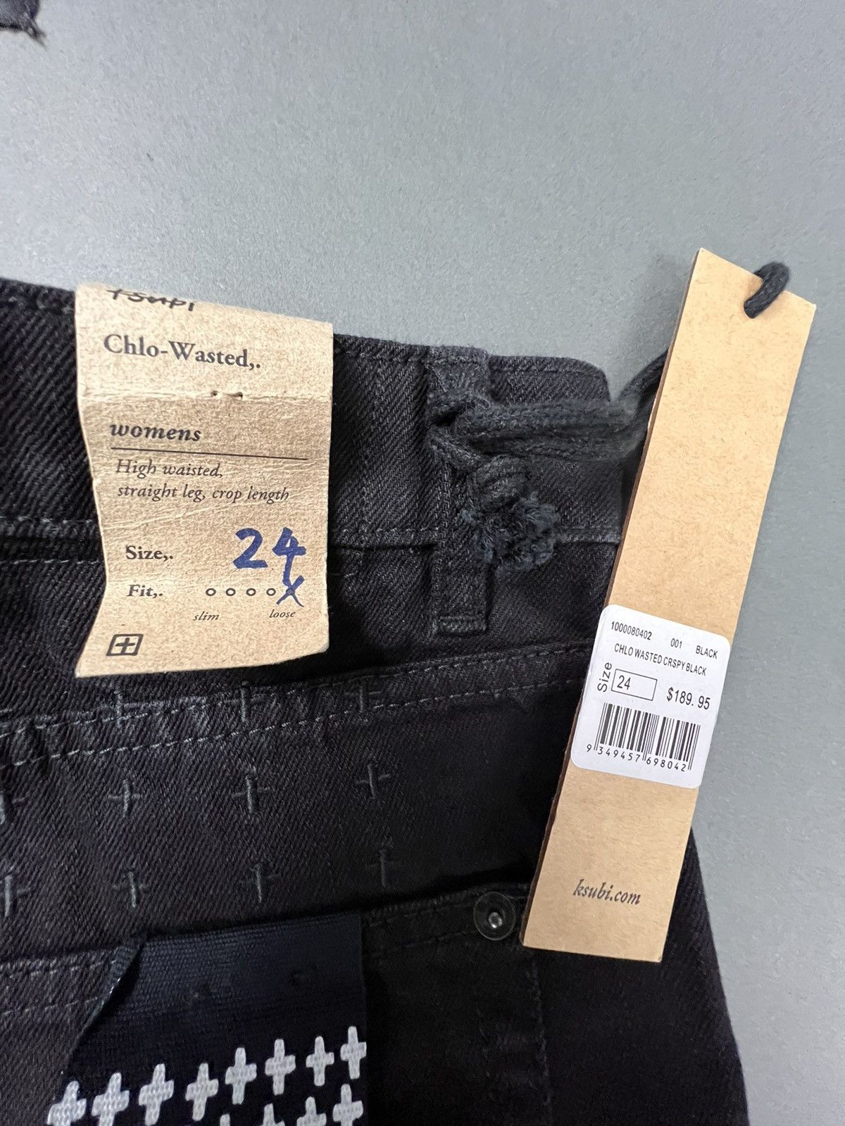 Ksubi ksubi Chlo Wasted High Waisted Loose Fit Crispy Black Denim Size 24" / US 00 / IT 34 - 11 Thumbnail