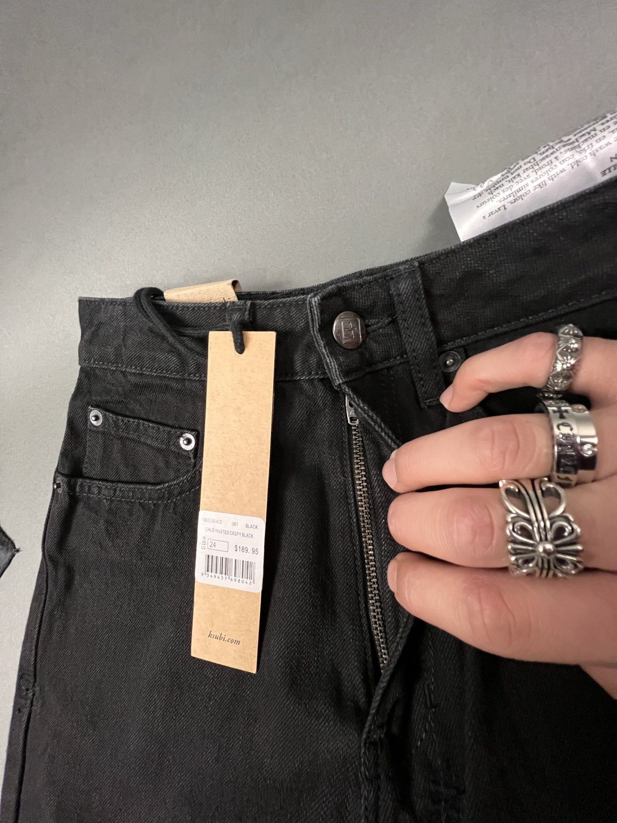 Ksubi ksubi Chlo Wasted High Waisted Loose Fit Crispy Black Denim Size 24" / US 00 / IT 34 - 5 Thumbnail