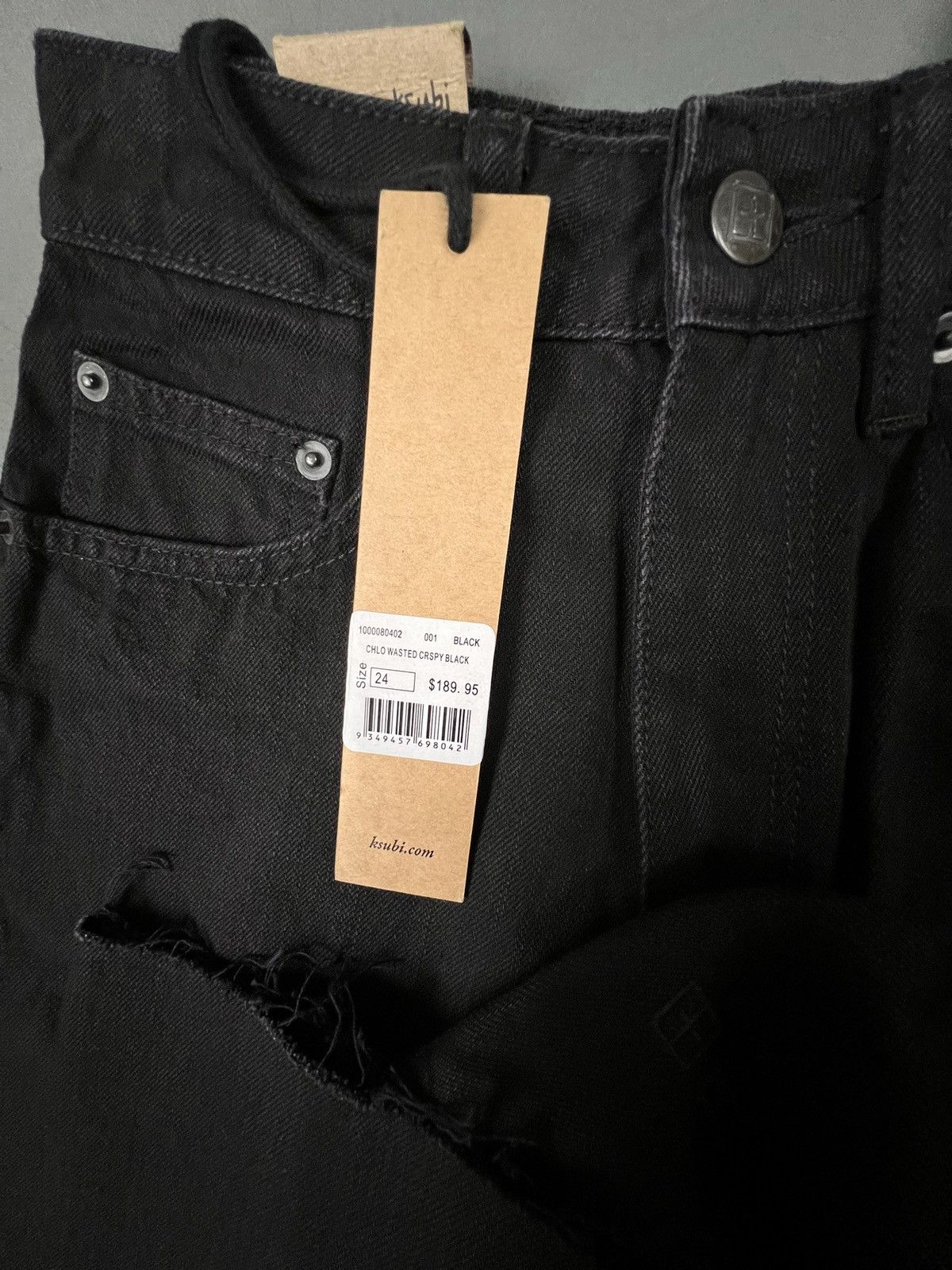 Ksubi ksubi Chlo Wasted High Waisted Loose Fit Crispy Black Denim Size 24" / US 00 / IT 34 - 6 Thumbnail
