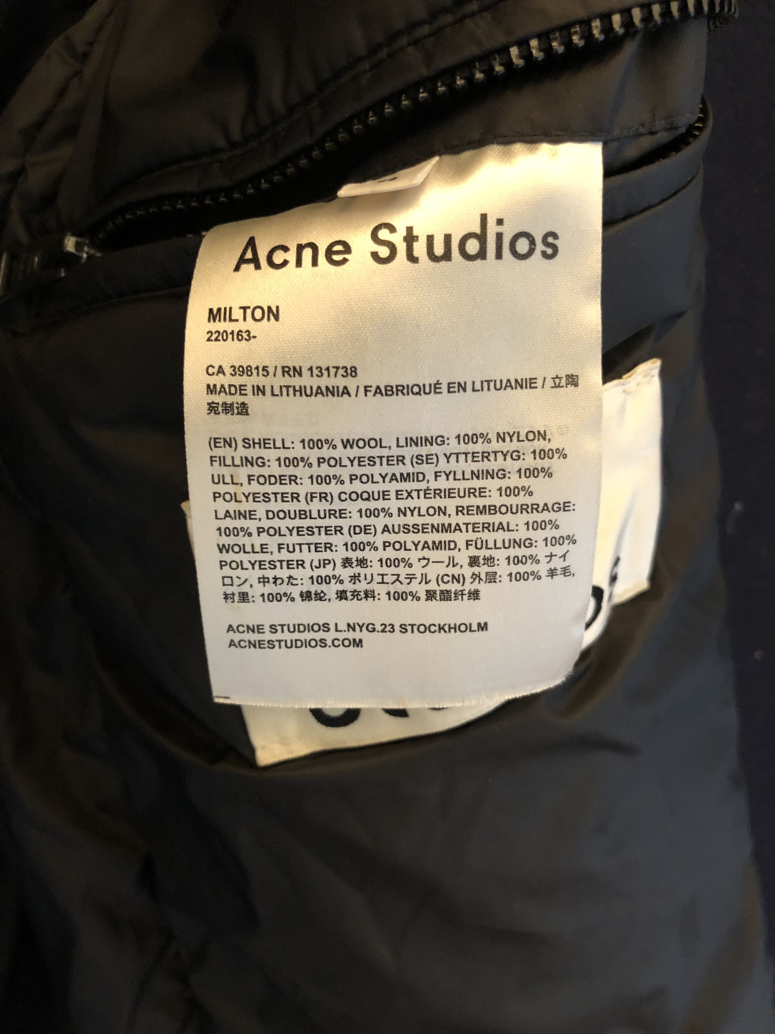 Acne Studios 46/S - Wool Milton Jacket - Navy Size US S / EU 44-46 / 1 - 9 Thumbnail