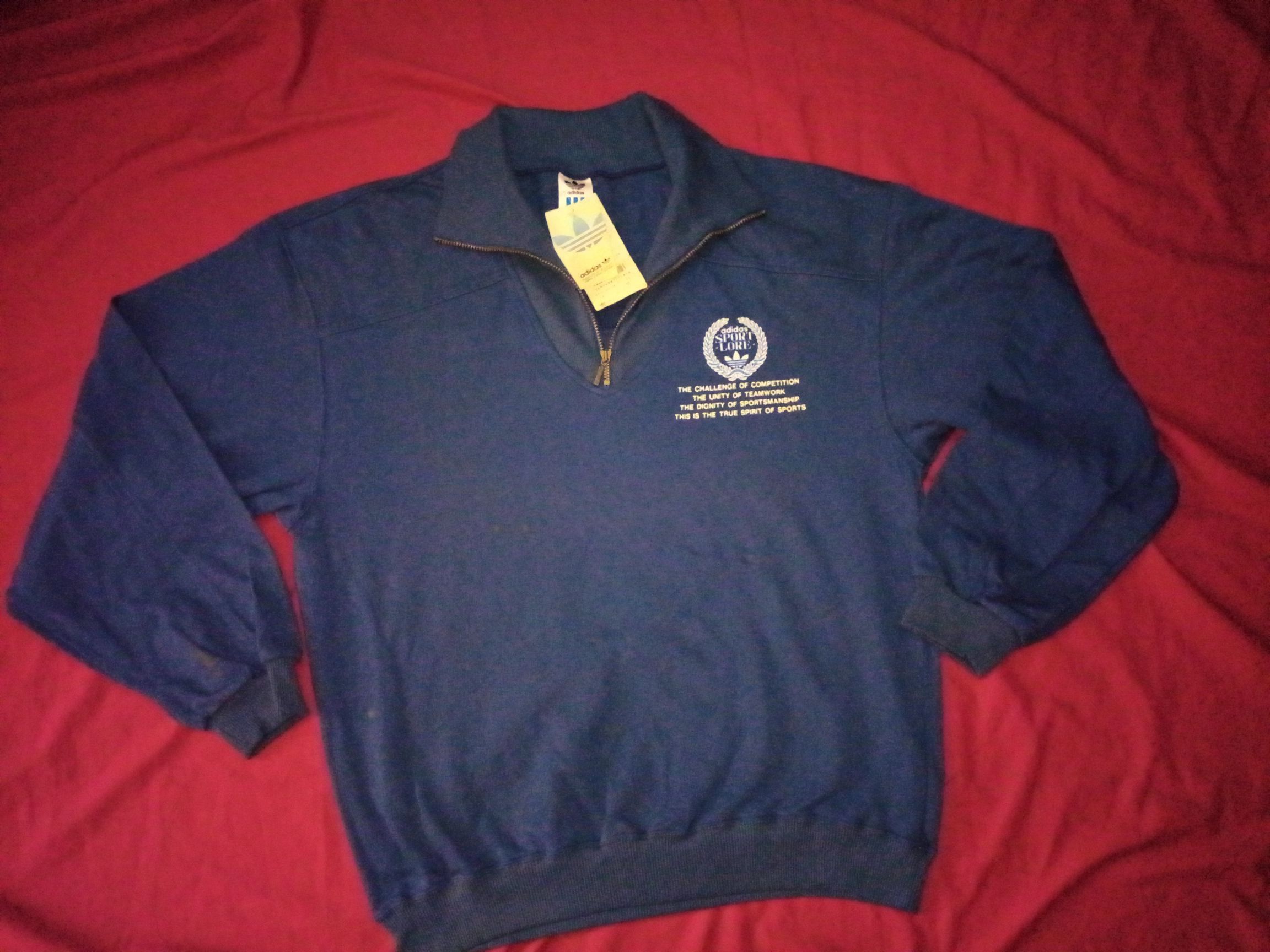 Adidas × Vintage VTG 90s DEADSTOCK Adidas 1/4 zipper sweater jacket nike Size US L / EU 52-54 / 3 - 2 Thumbnail