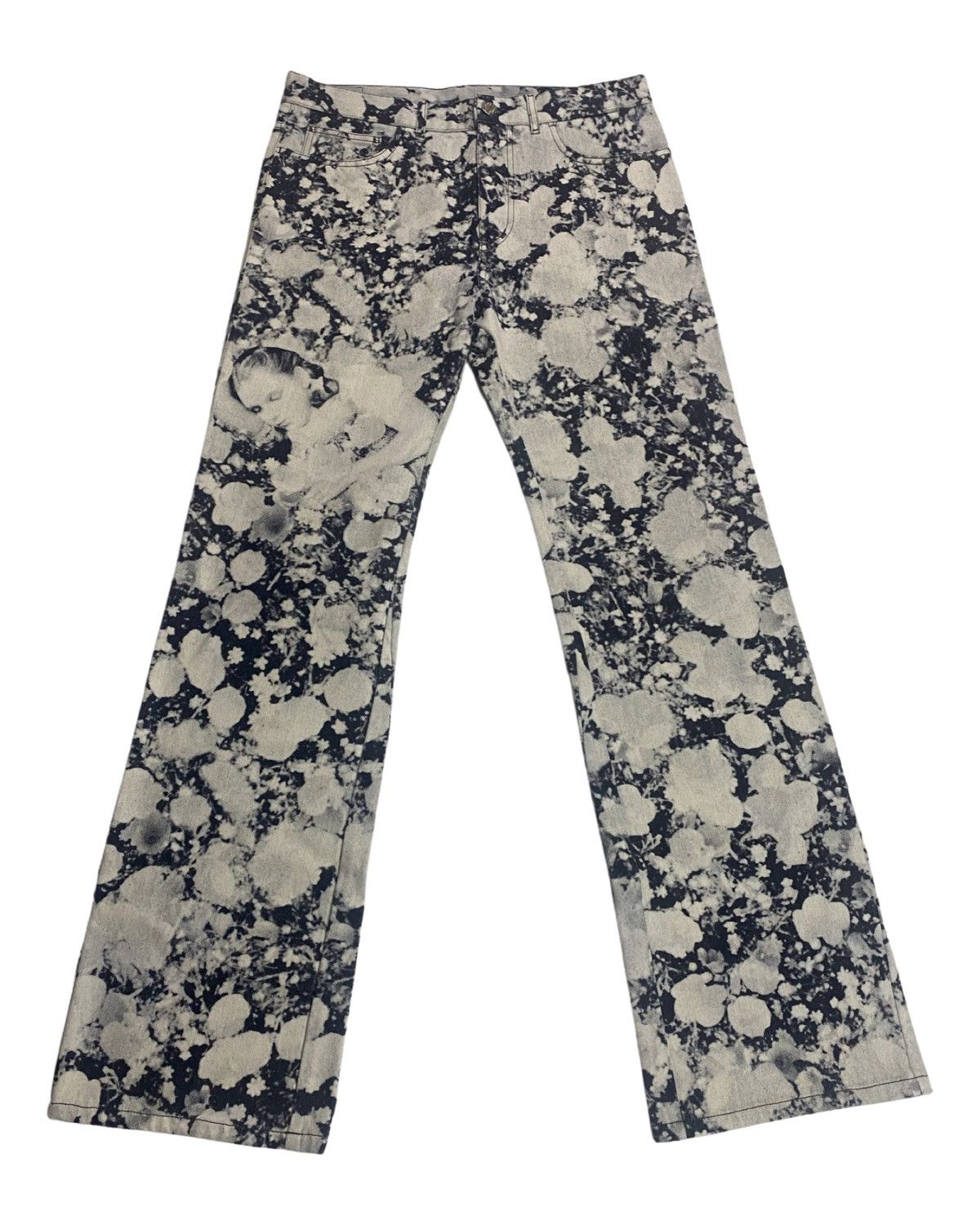 BRANDNEW SS19 runway Dorothy poppies flared dyed denim jeans